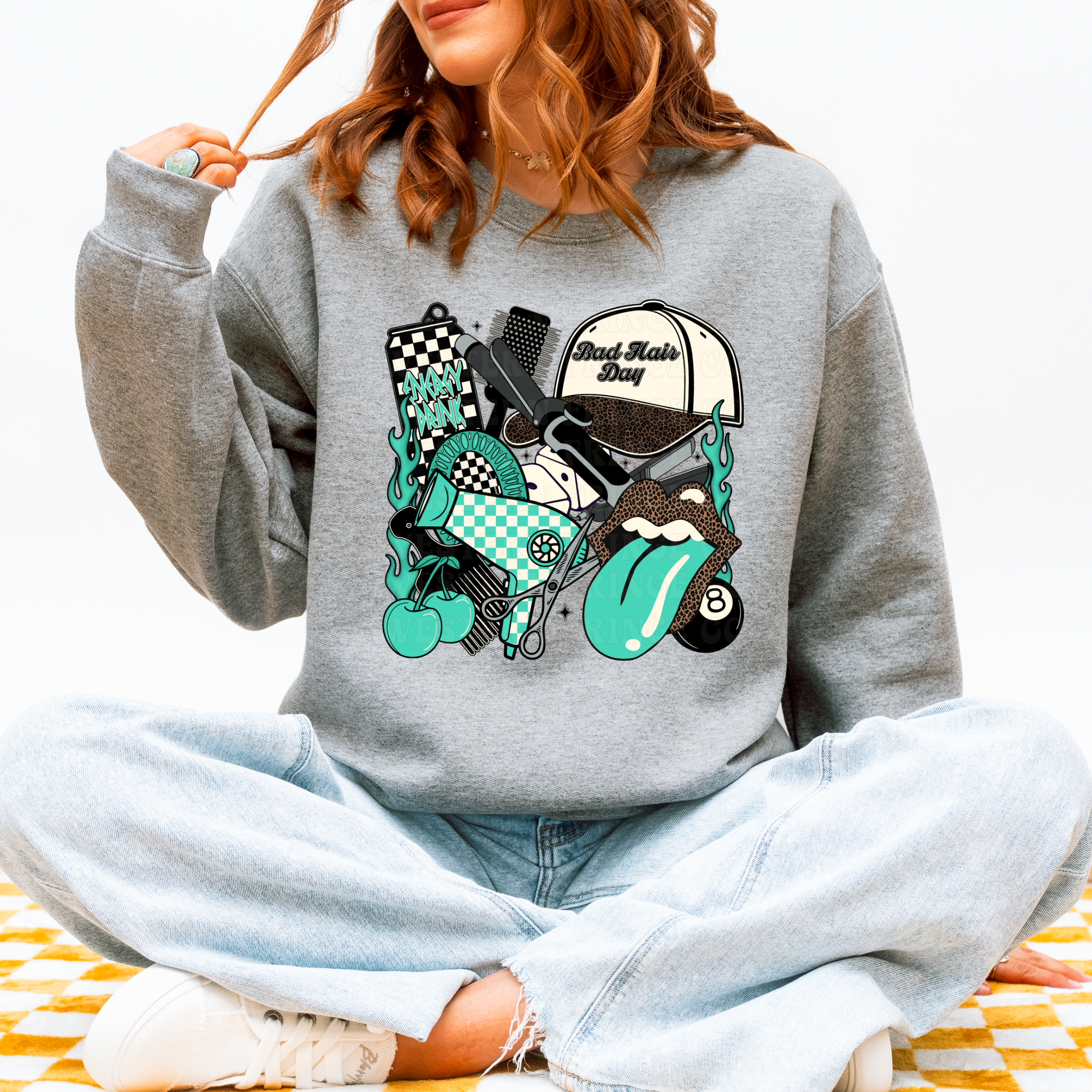 Turquoise Hairstylist Shirt Graphic T-Shirt | Crewneck