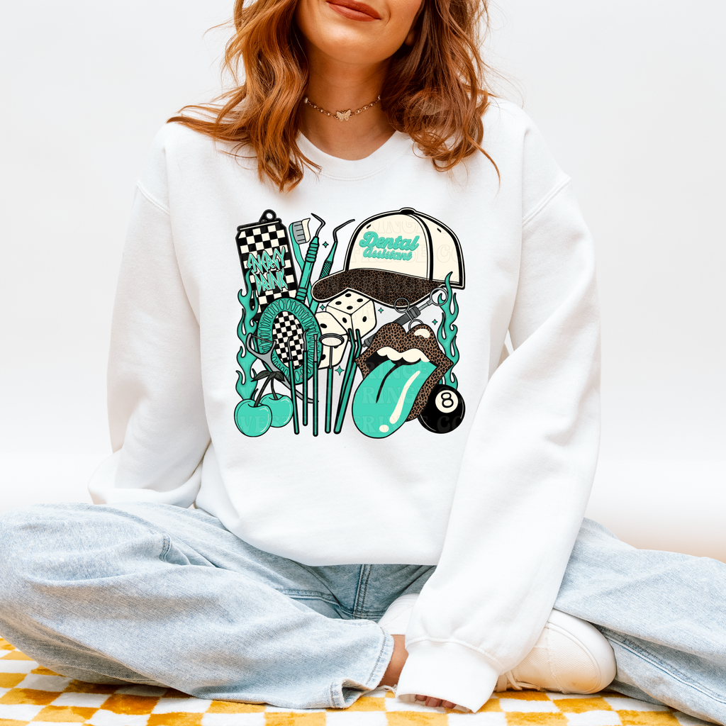 Dental Assistant T-Shirt Graphic | Crewneck | Turquoise Version