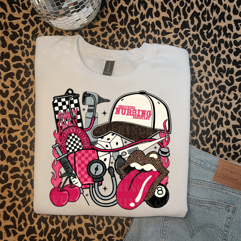 Certified Nursing Assistant T-Shirt Graphic | Crewneck | Pink Version
