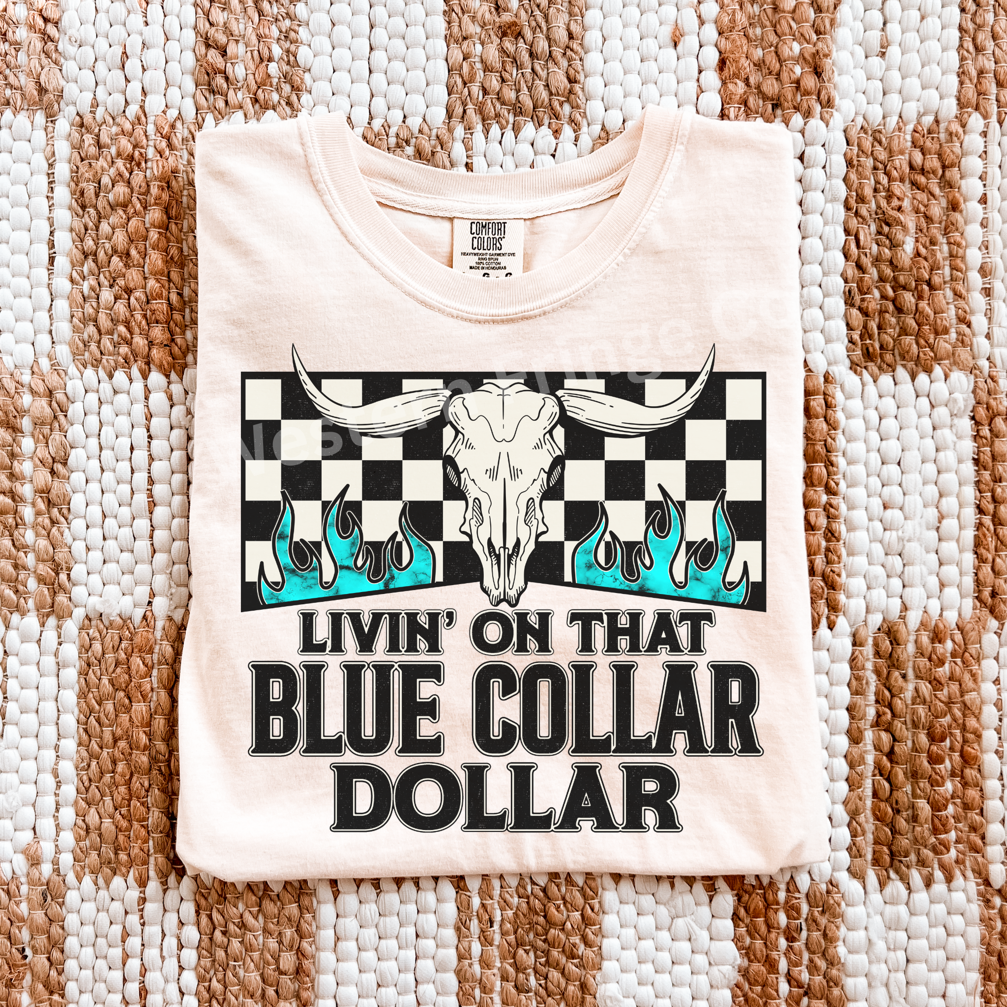 Livin’ On That Blue Collar Dollar Graphic T-Shirt | Crewneck