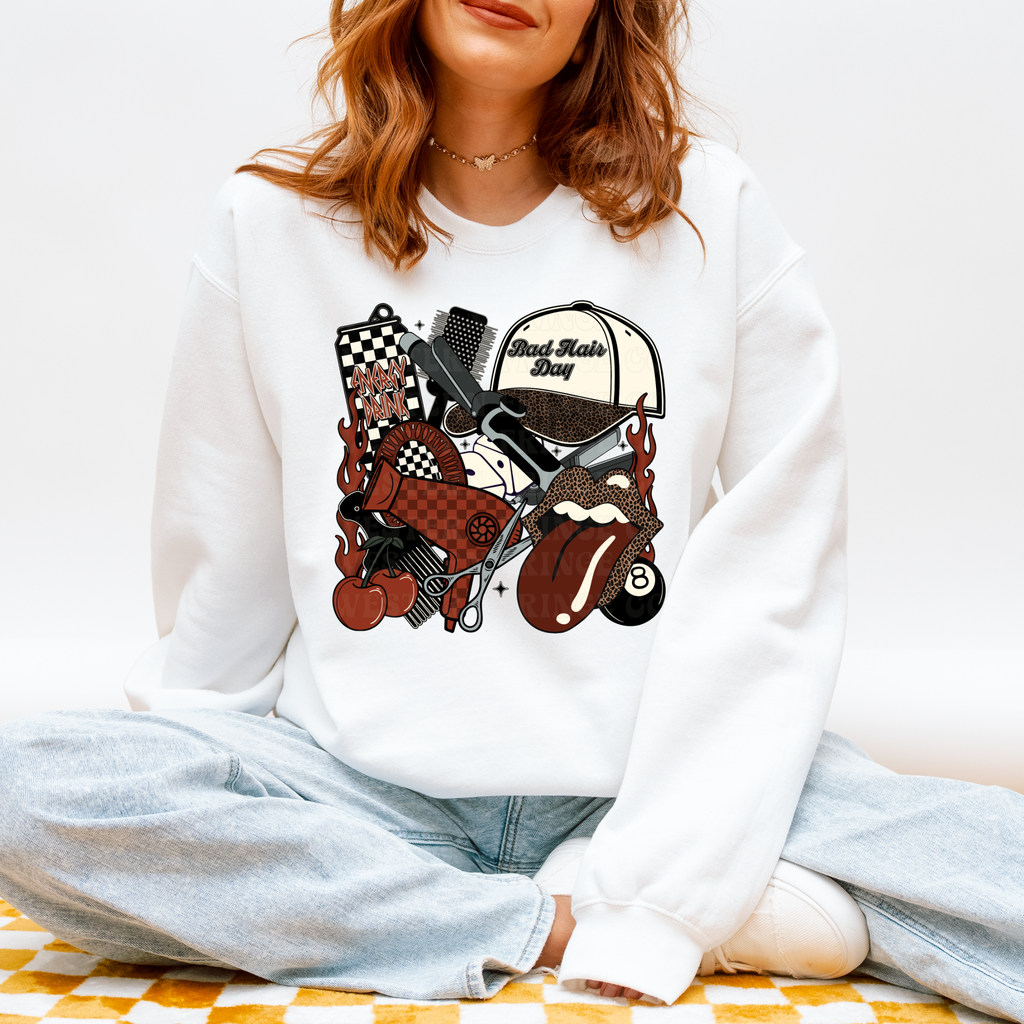 Rustic Orange Hairstylist Graphic T-Shirt | Crewneck