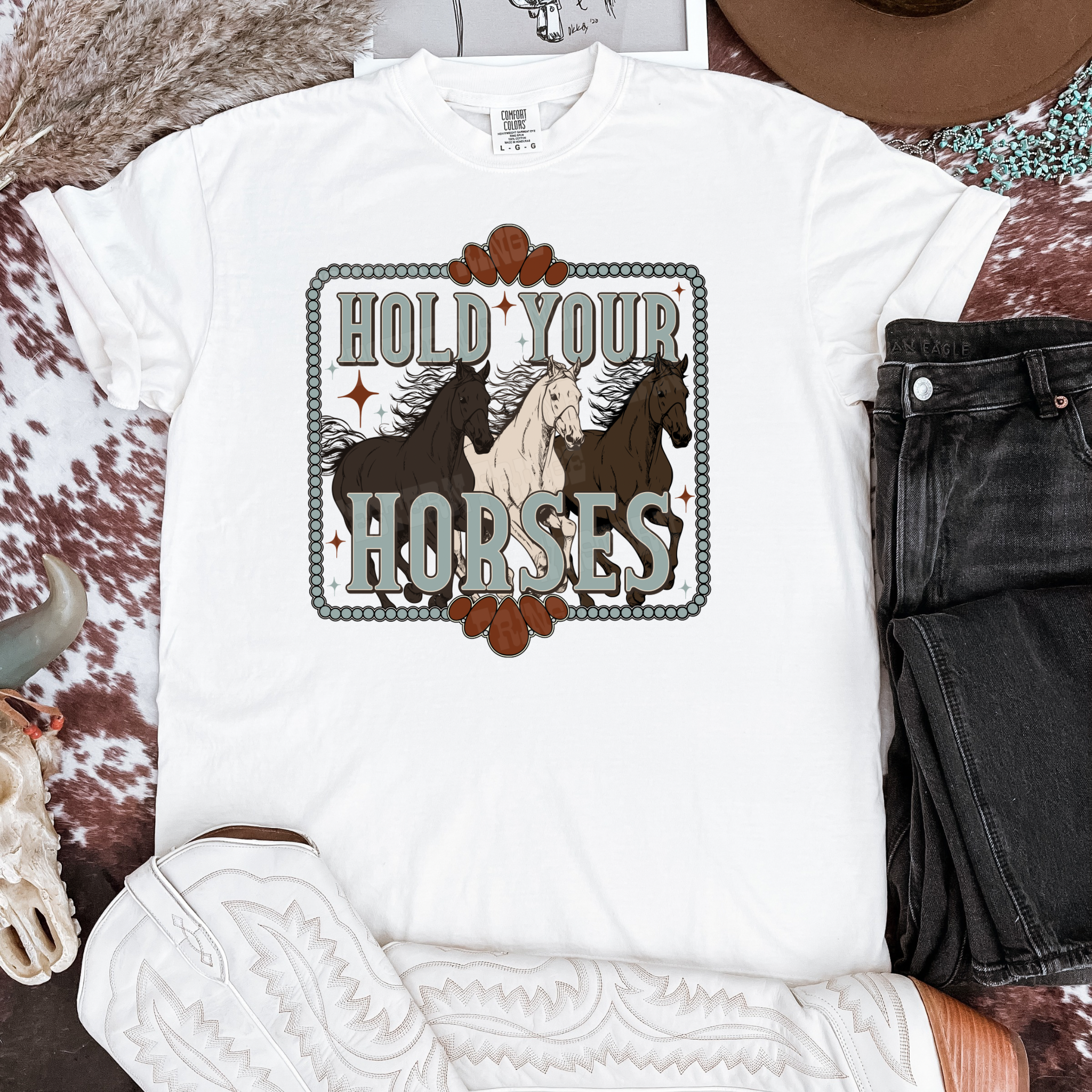 Hold Your Horses Graphic T-Shirt | Crewneck