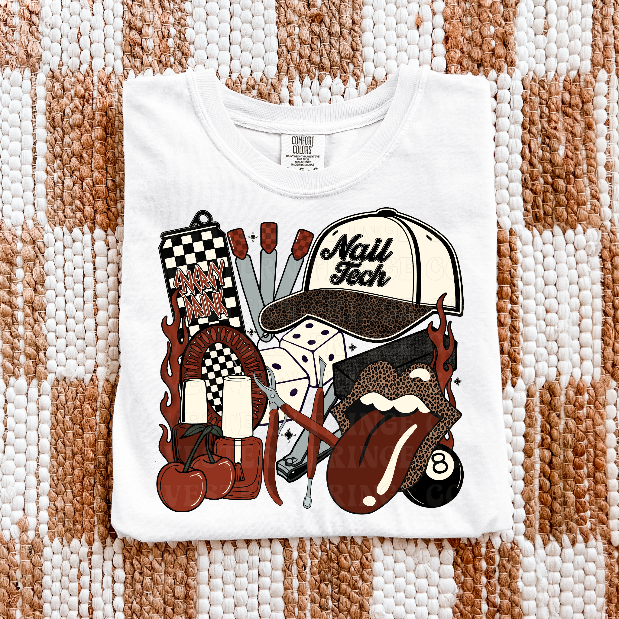 Nail Tech T-Shirt Graphic | Crewneck | Burnt Orange Version
