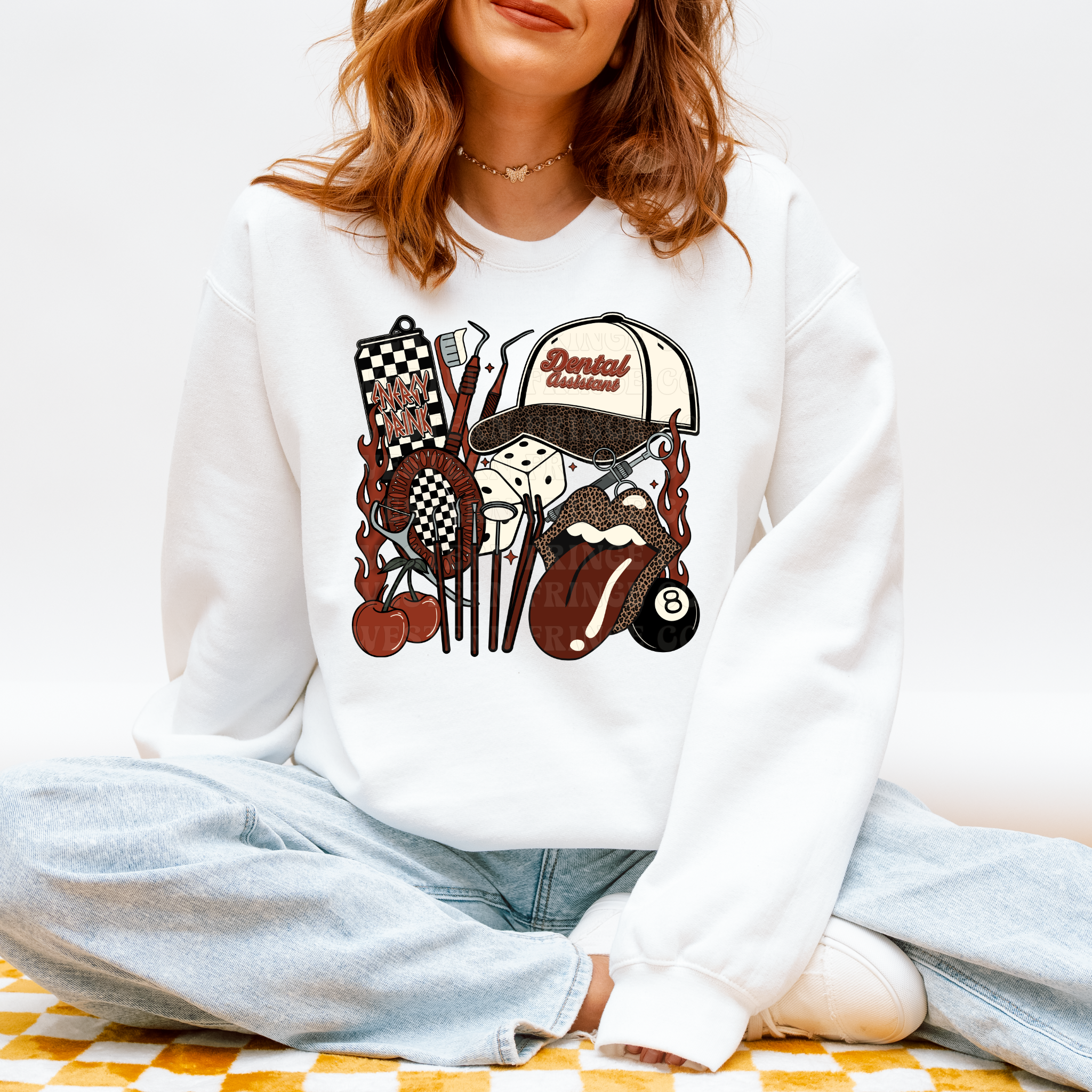 Dental Assistant T-Shirt Graphic | Crewneck | Rustic Orange Version
