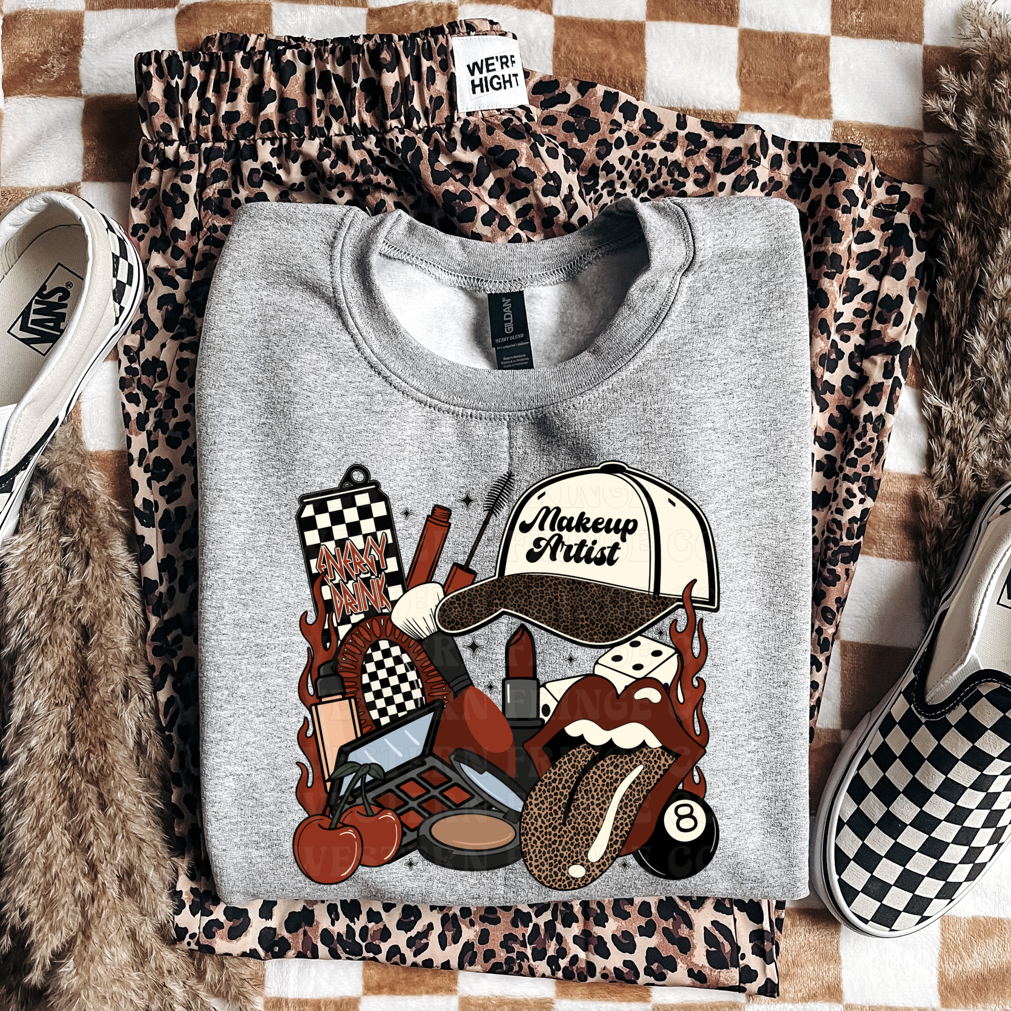 Makeup Artist T-Shirt Graphic | Crewneck | Burnt Orange Version