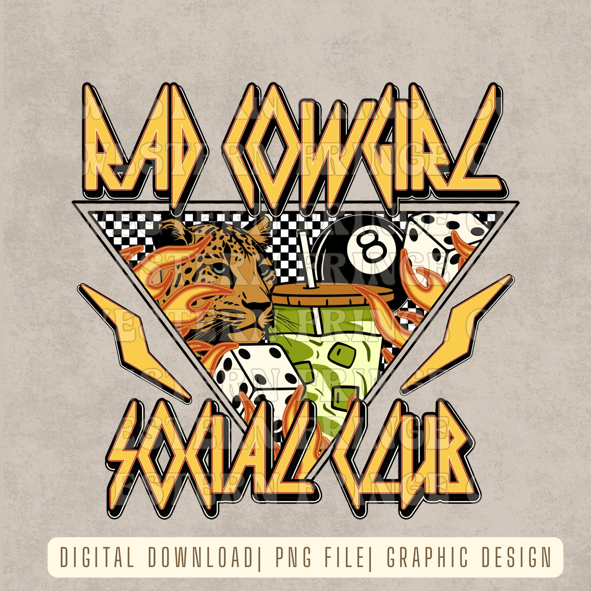 Rad Cowgirl Social Club Digital Download | High Resolution PNG Graphic File