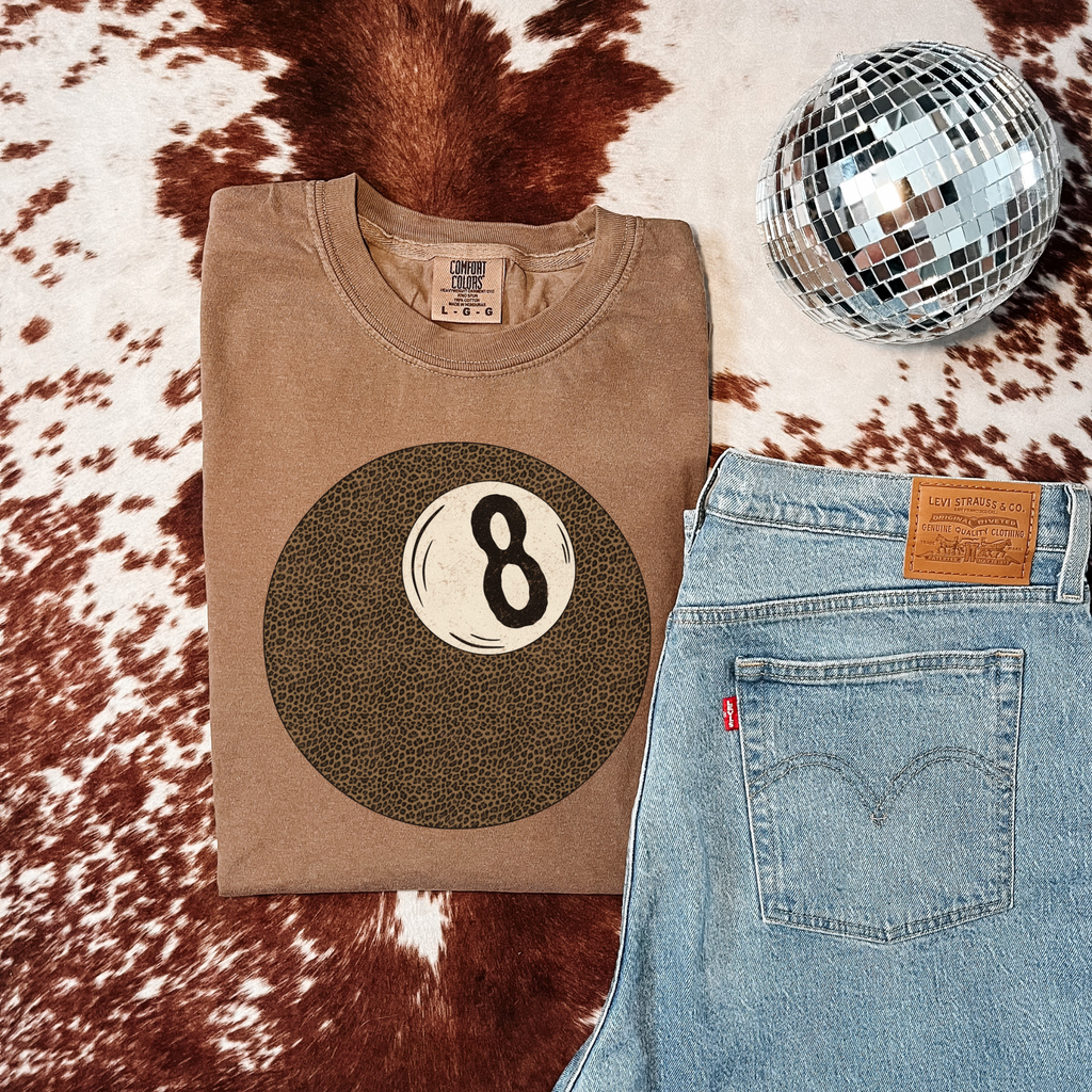 Leopard 8 Ball T-Shirt Graphic | Crewneck