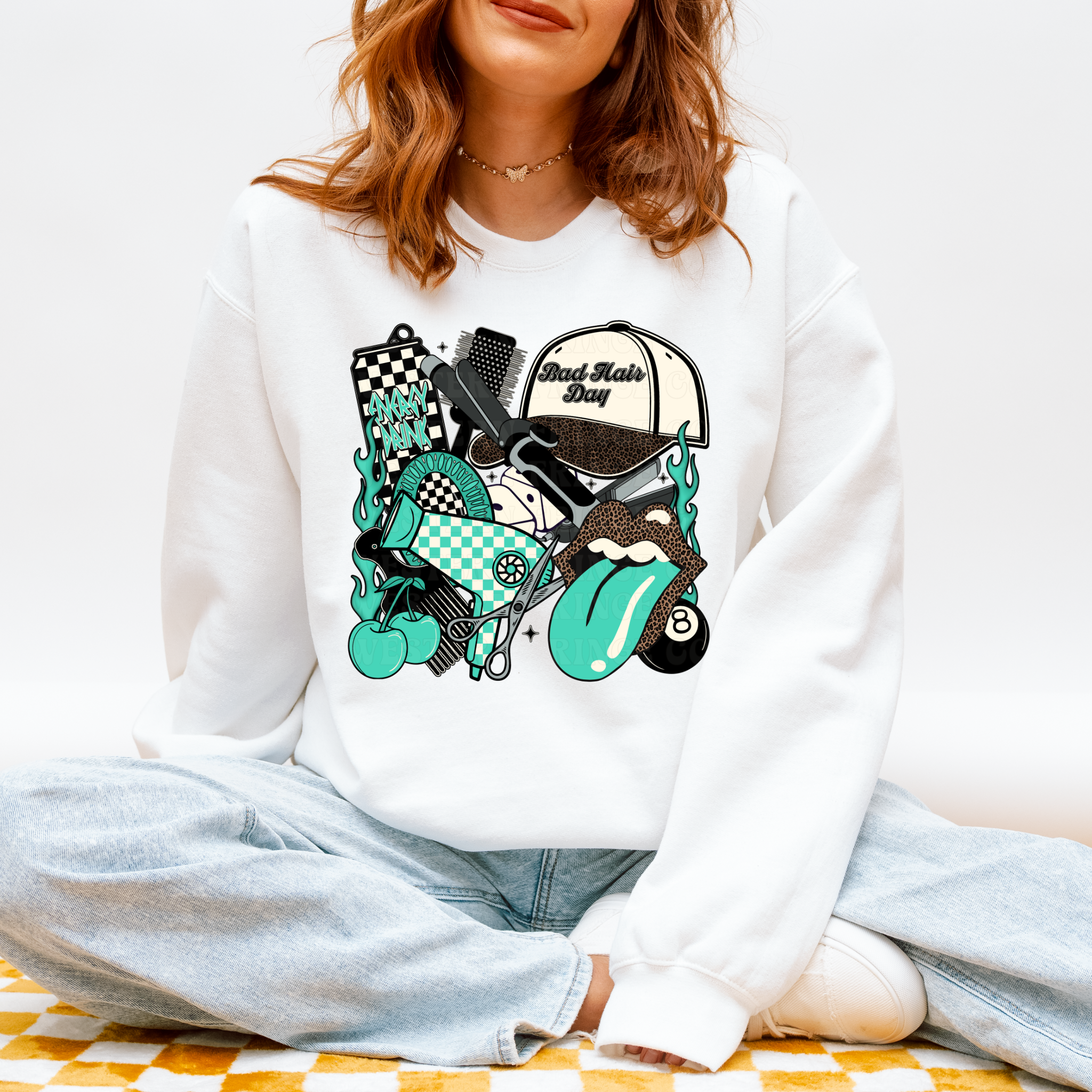 Turquoise Hairstylist Shirt Graphic T-Shirt | Crewneck