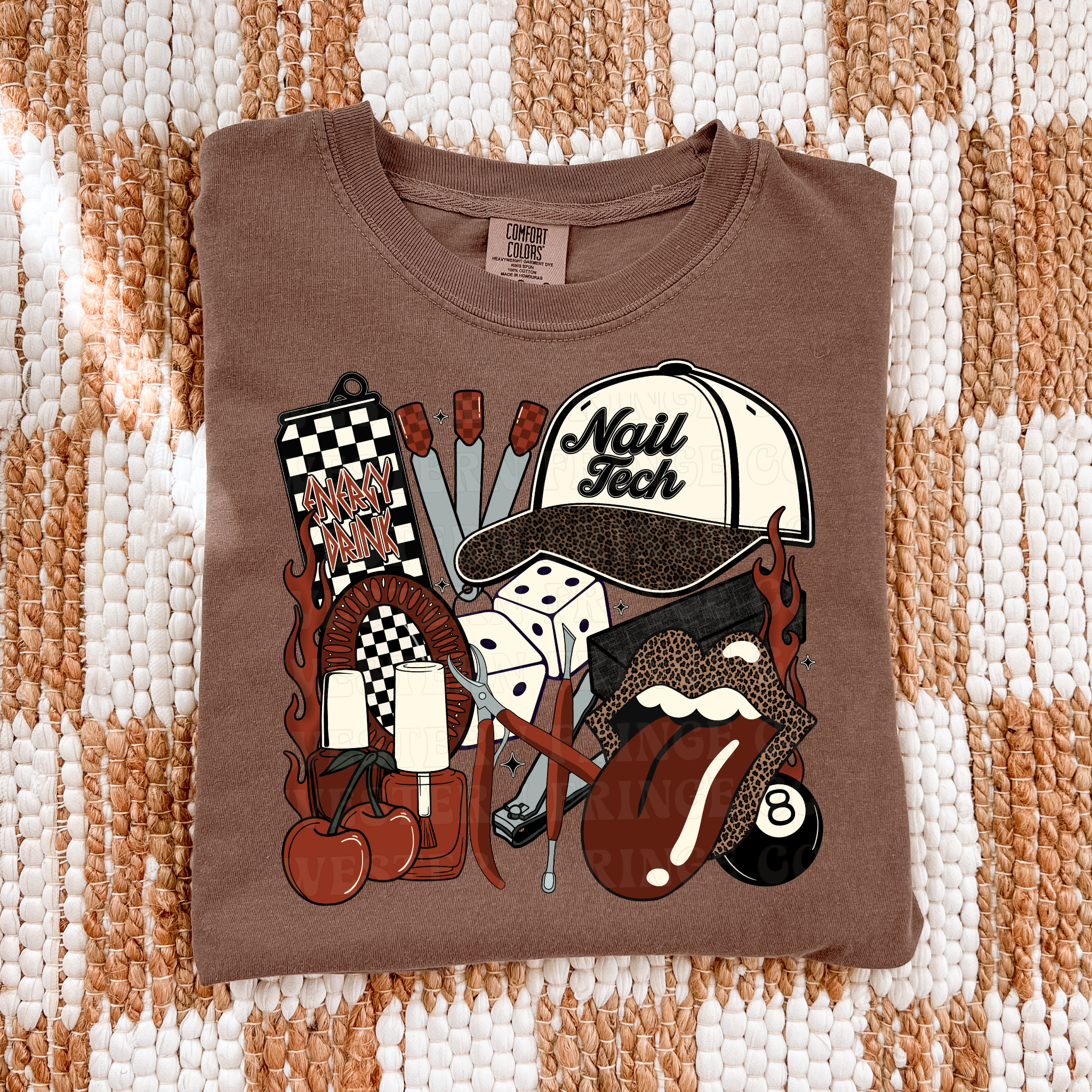 Nail Tech T-Shirt Graphic | Crewneck | Burnt Orange Version