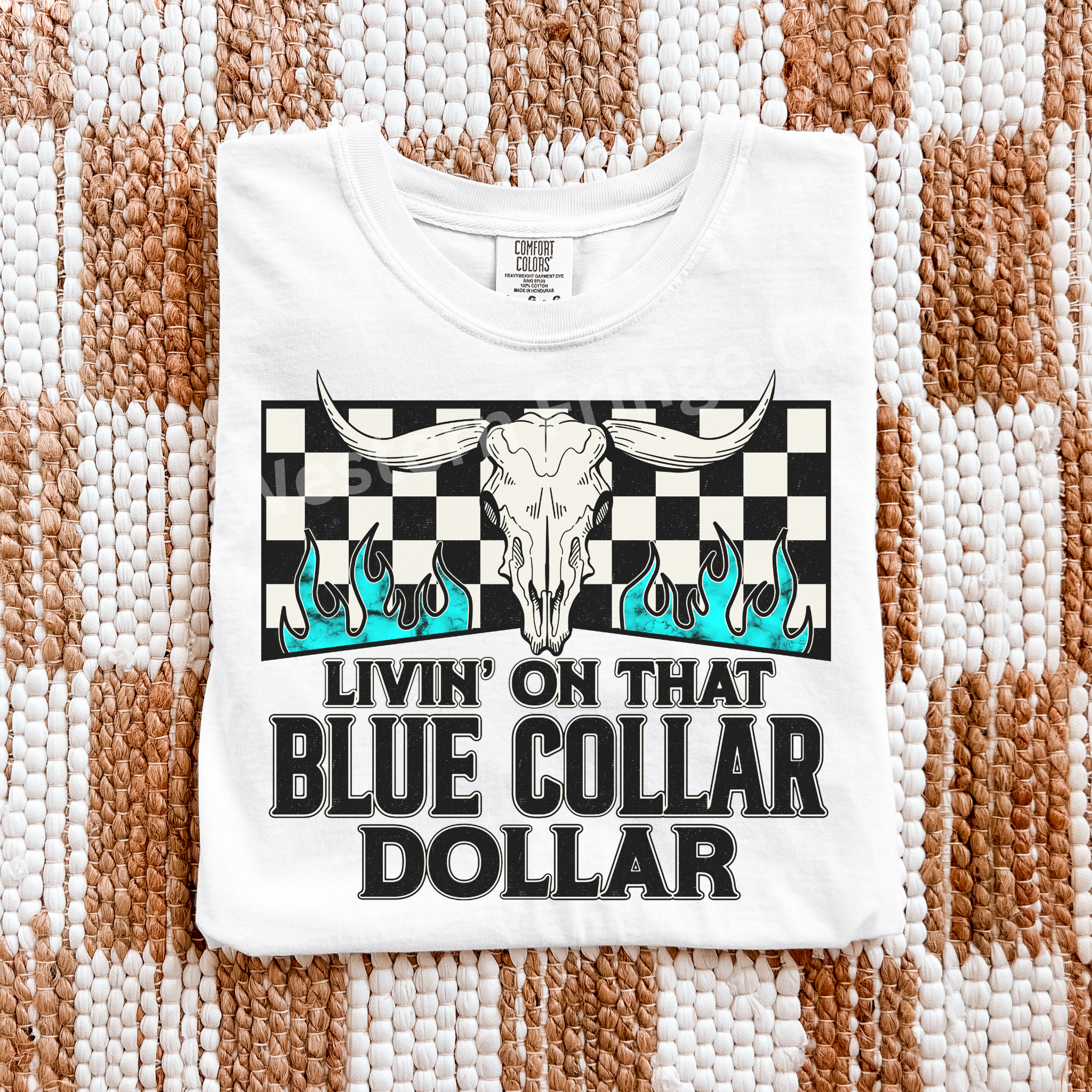 Livin’ On That Blue Collar Dollar Graphic T-Shirt | Crewneck