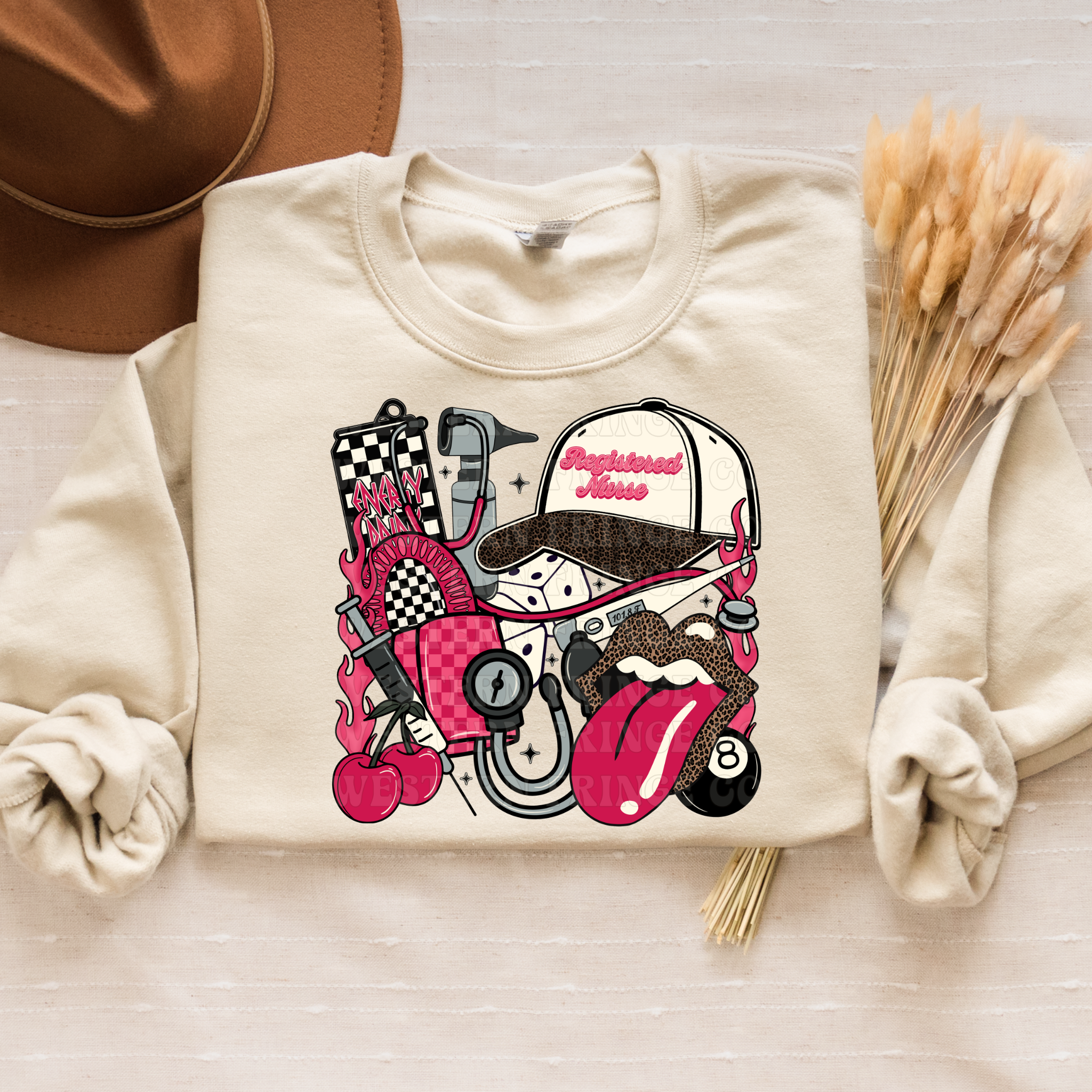 Registered Nurse T-Shirt Graphic | Registered Nurse Crewneck | Pink Version