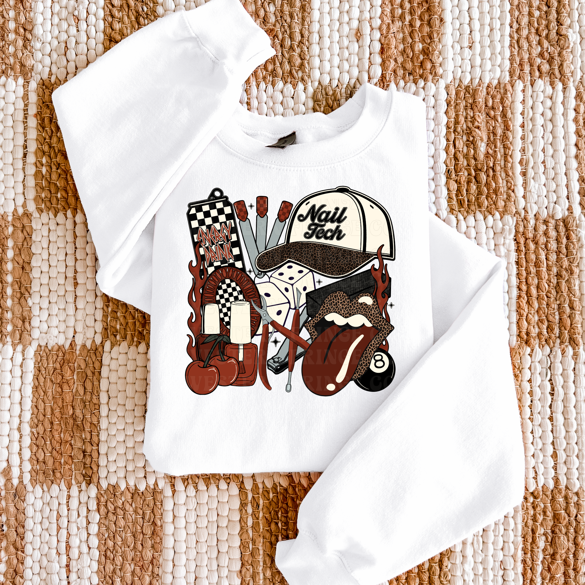 Nail Tech T-Shirt Graphic | Crewneck | Burnt Orange Version