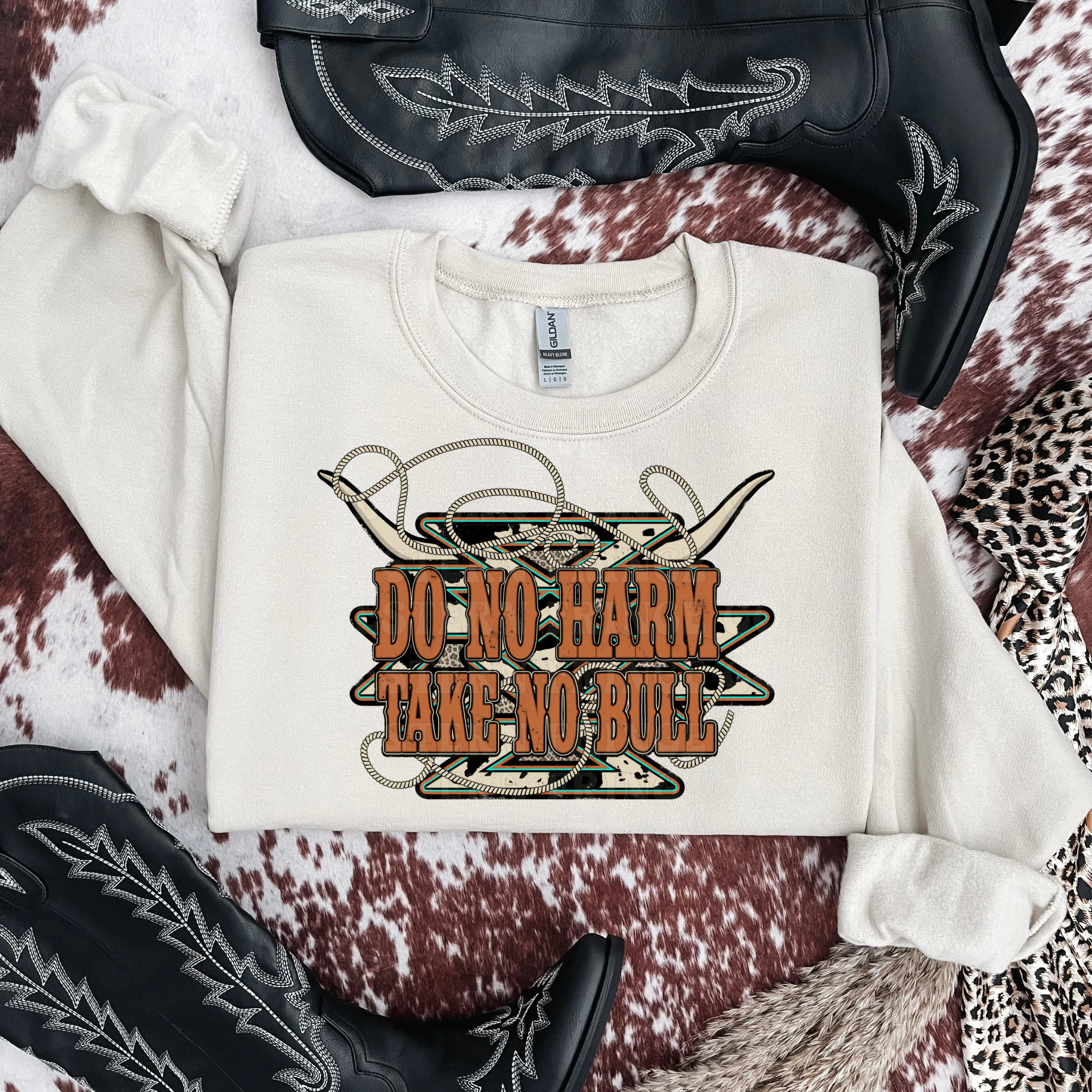 Do No Harm Take No Bull Graphic T-Shirt | Crewneck
