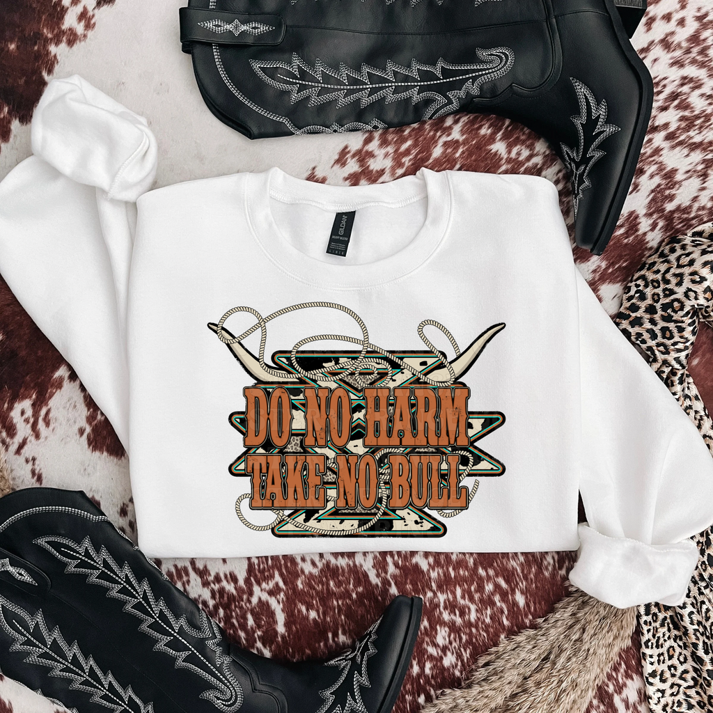 Do No Harm Take No Bull Graphic T-Shirt | Crewneck