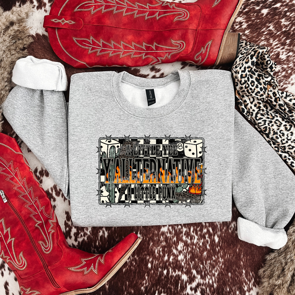 Y'allternative A little Yee A Little Punk Graphic T-Shirt | Crewneck