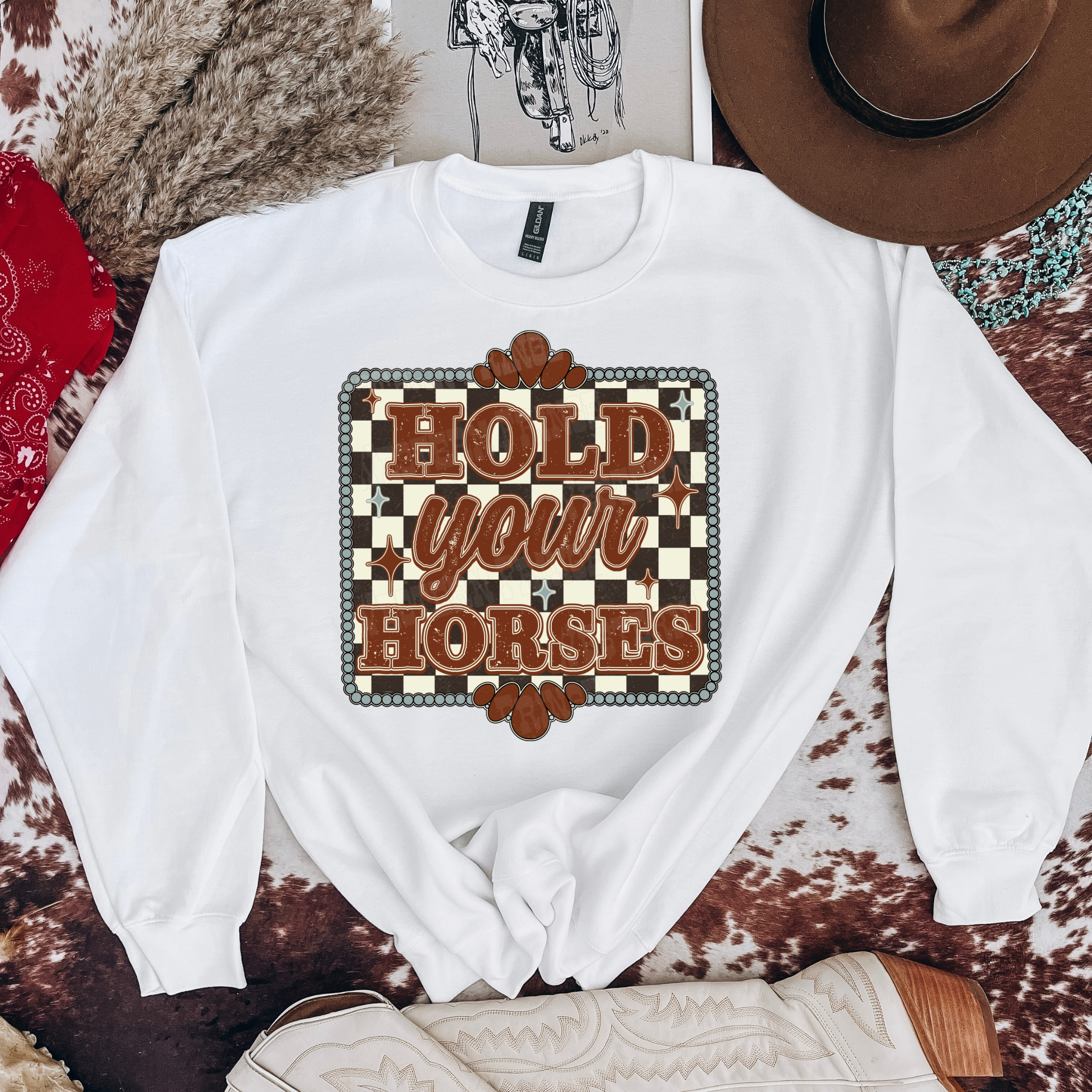Hold Your Horses Graphic T-Shirt  | Crewneck