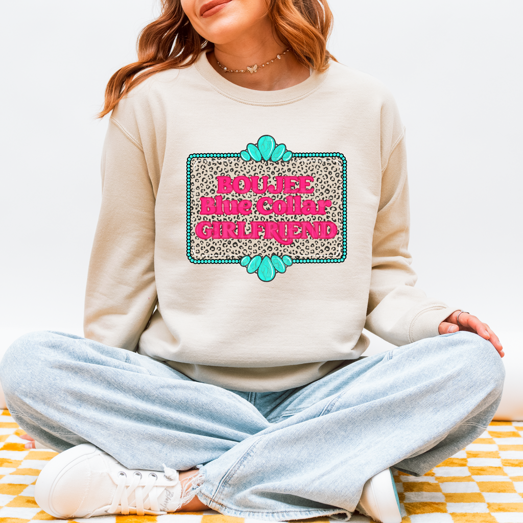 Boujee Blue Collar Girlfriend Graphic T-Shirt | Crewneck