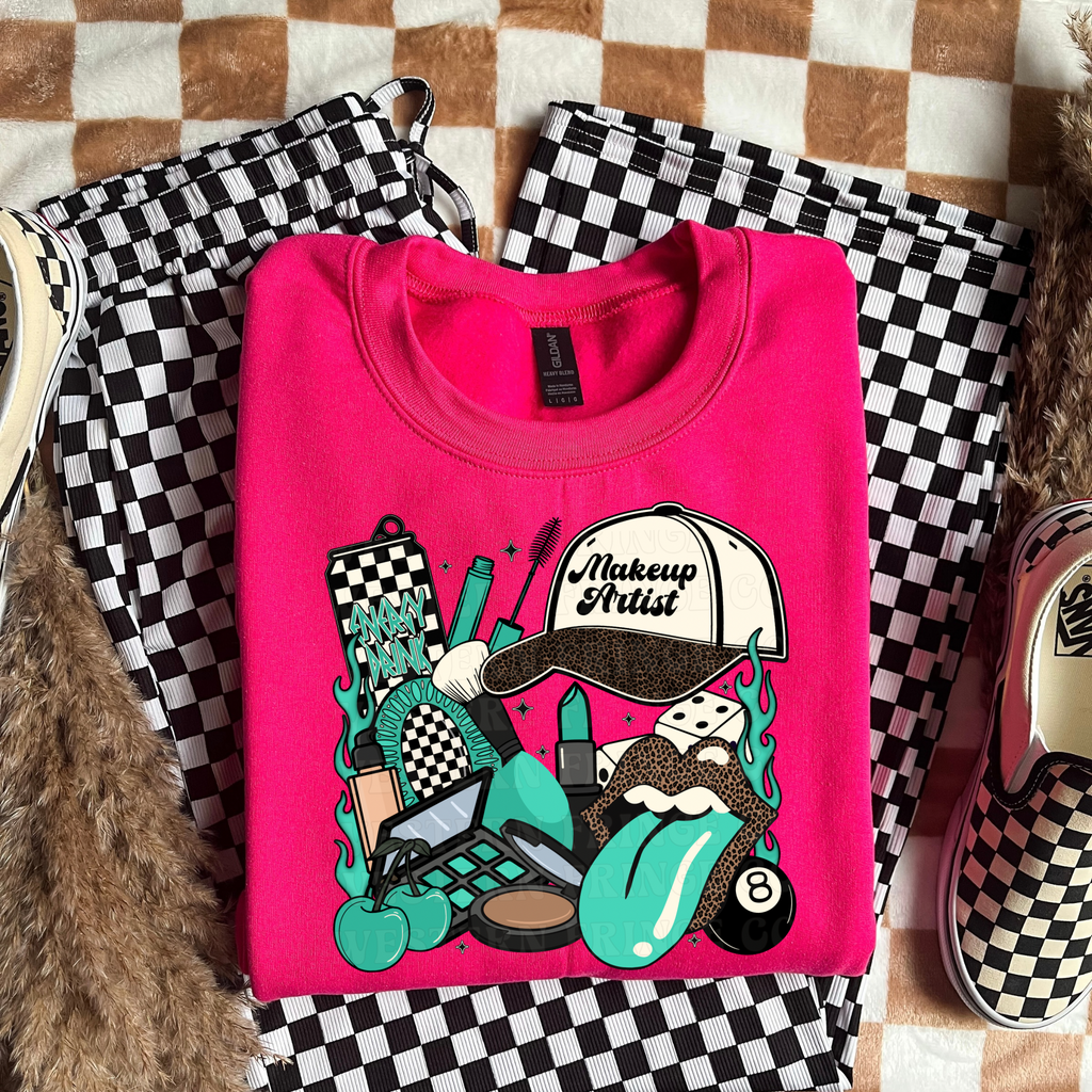 Makeup Artist T-Shirt Graphic | Crewneck | Turquoise Version