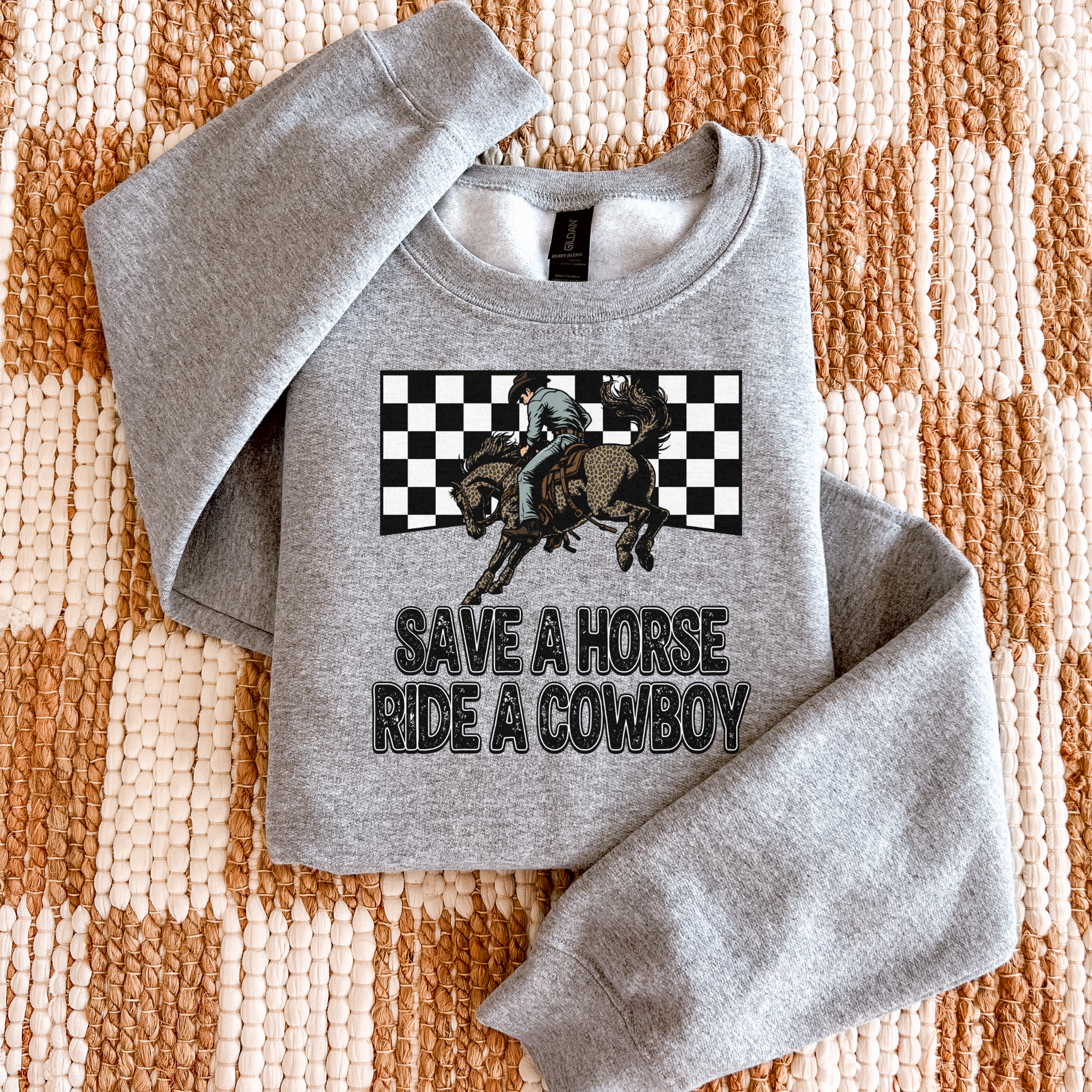 Save A Horse Ride A Cowboy Graphic T-Shirt | Crewneck