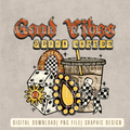 Good Vibes & Good Coffee Digital Download | Retro Yellow & Orange | High Resolution PNG Graphic File