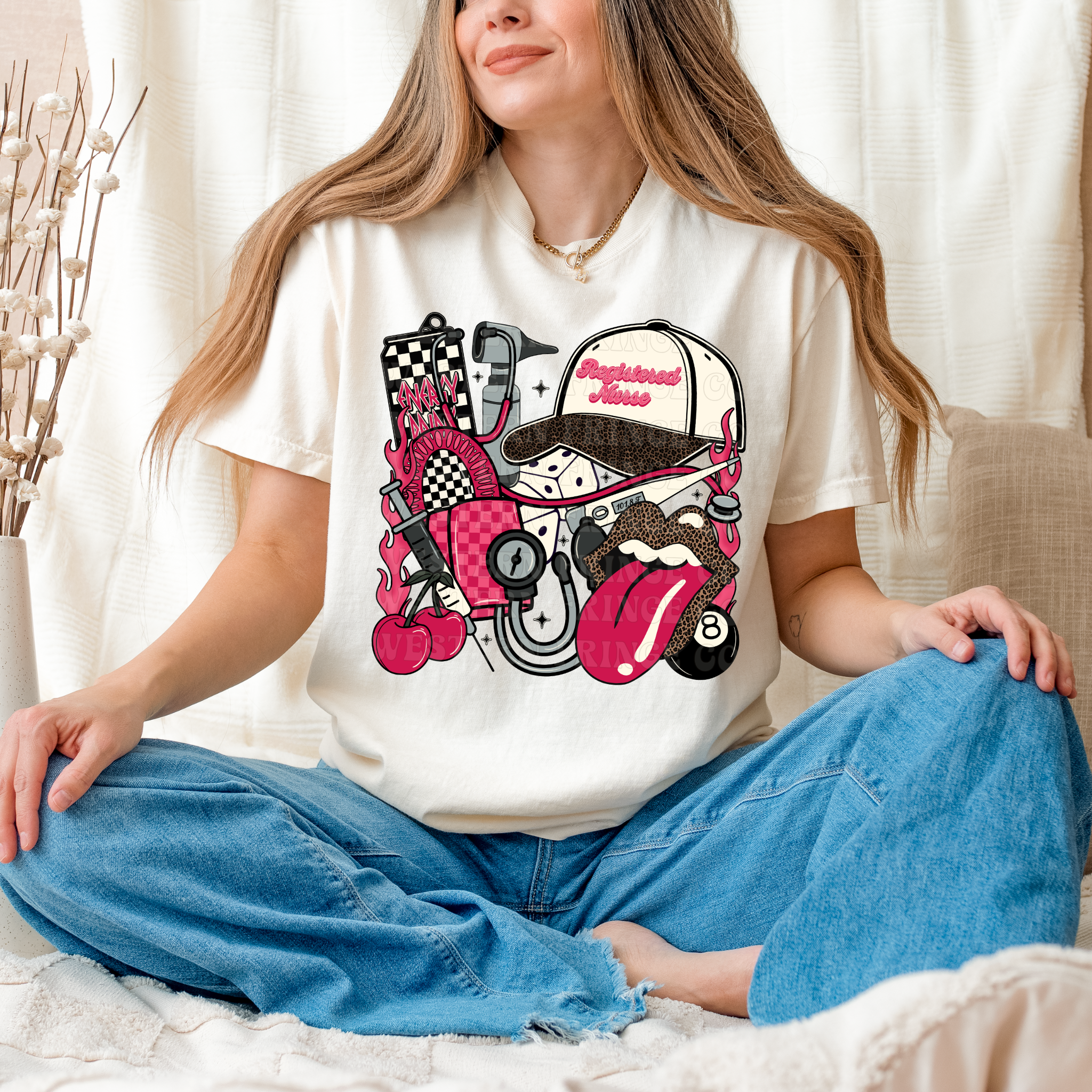 Registered Nurse T-Shirt Graphic | Registered Nurse Crewneck | Pink Version