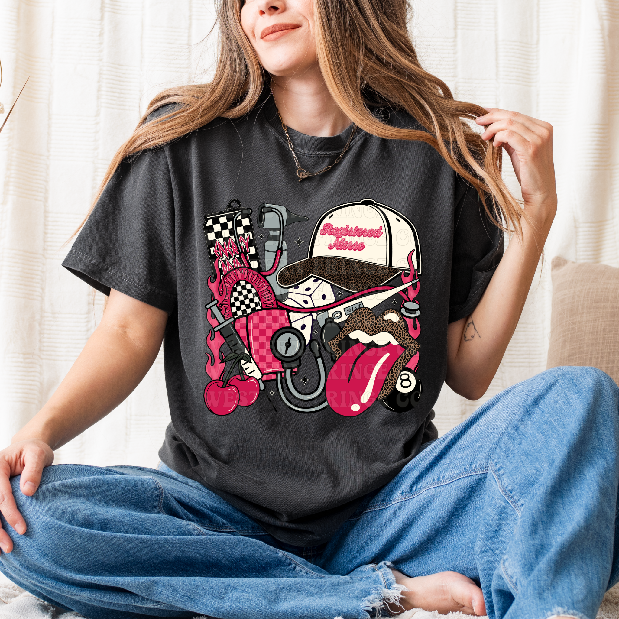 Registered Nurse T-Shirt Graphic | Registered Nurse Crewneck | Pink Version