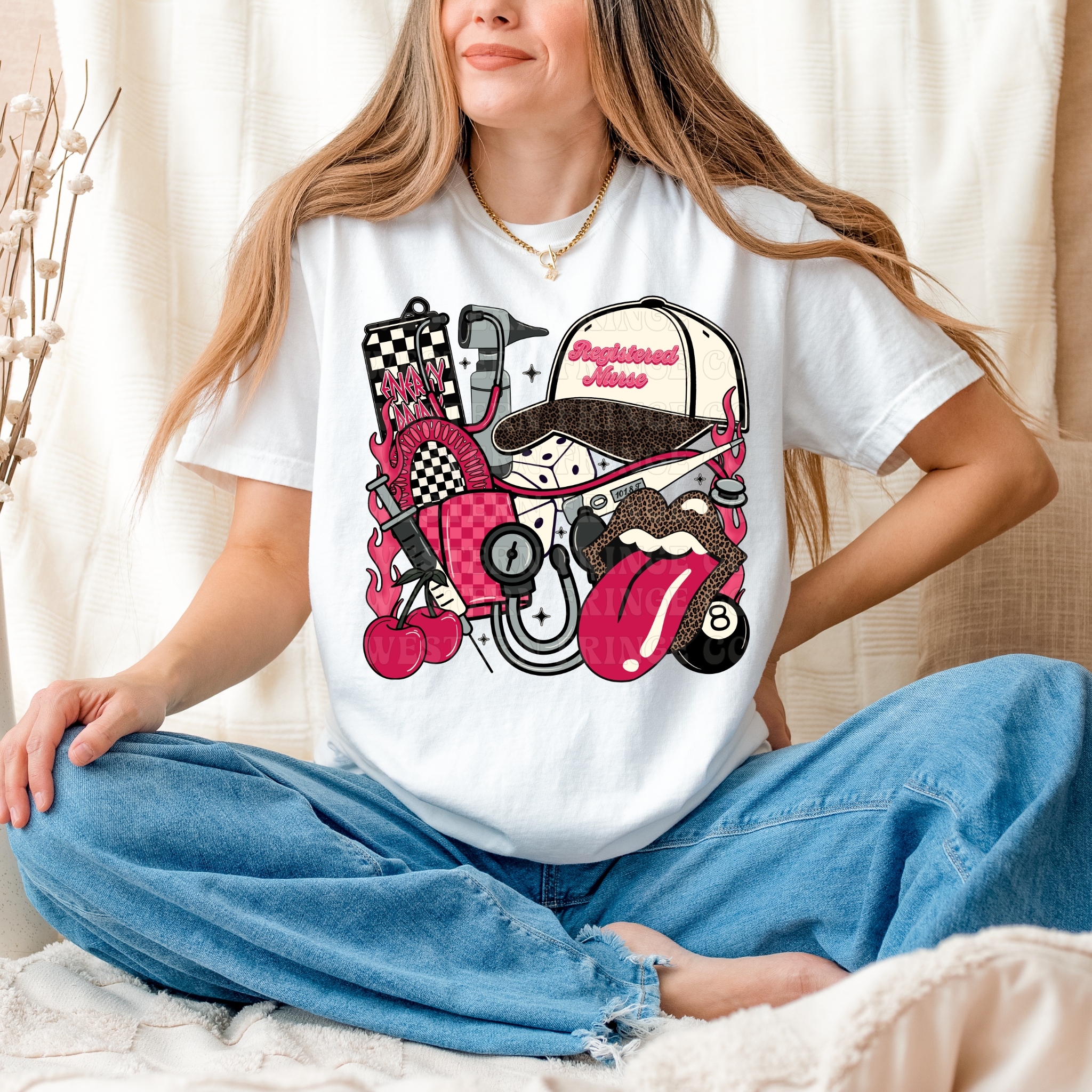 Registered Nurse T-Shirt Graphic | Registered Nurse Crewneck | Pink Version