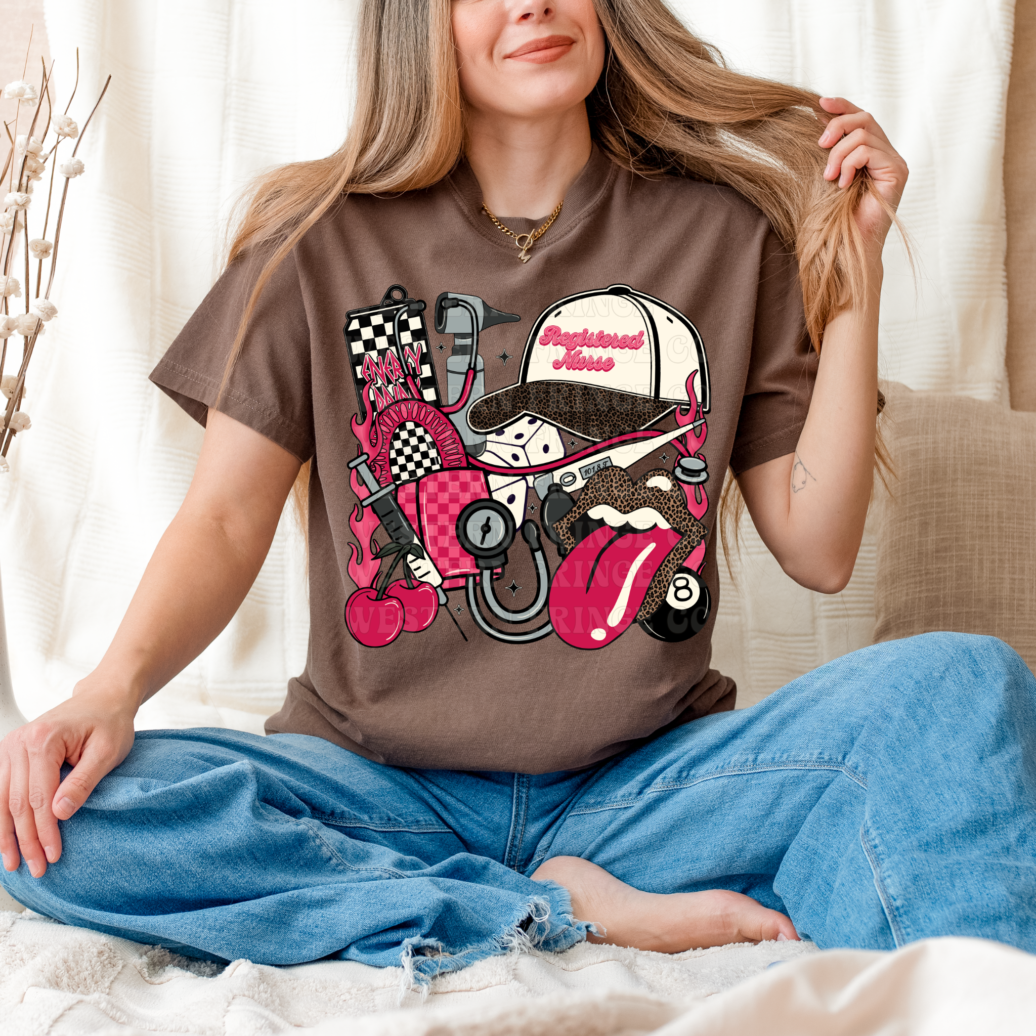 Registered Nurse T-Shirt Graphic | Registered Nurse Crewneck | Pink Version