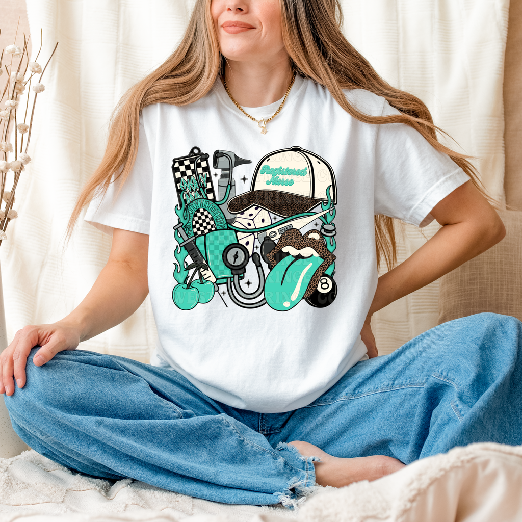Registered Nurse T-Shirt Graphic | Registered Nurse Crewneck | Turquoise Version
