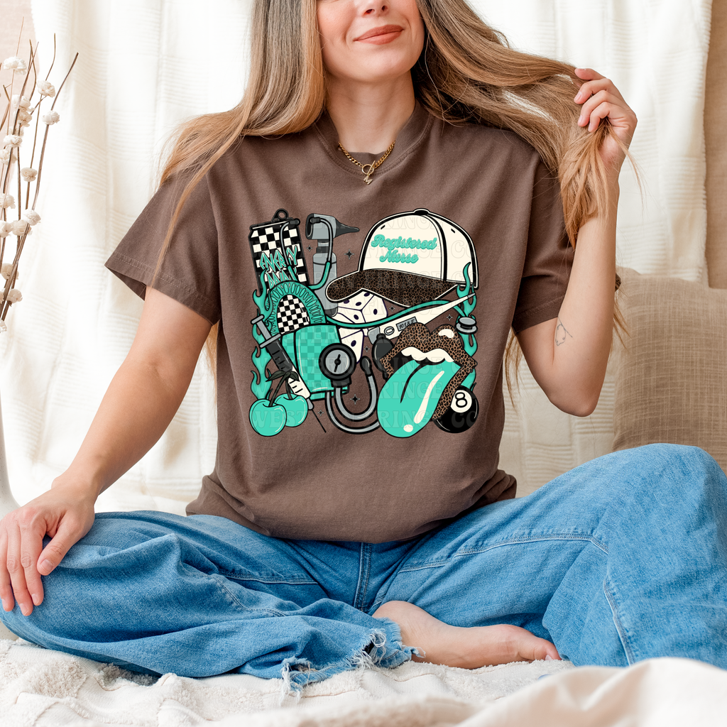 Registered Nurse T-Shirt Graphic | Registered Nurse Crewneck | Turquoise Version