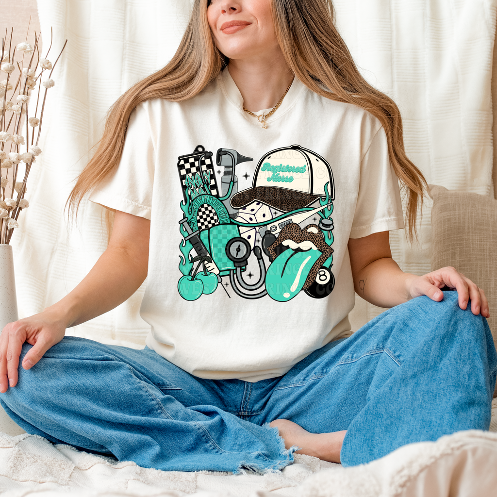 Registered Nurse T-Shirt Graphic | Registered Nurse Crewneck | Turquoise Version