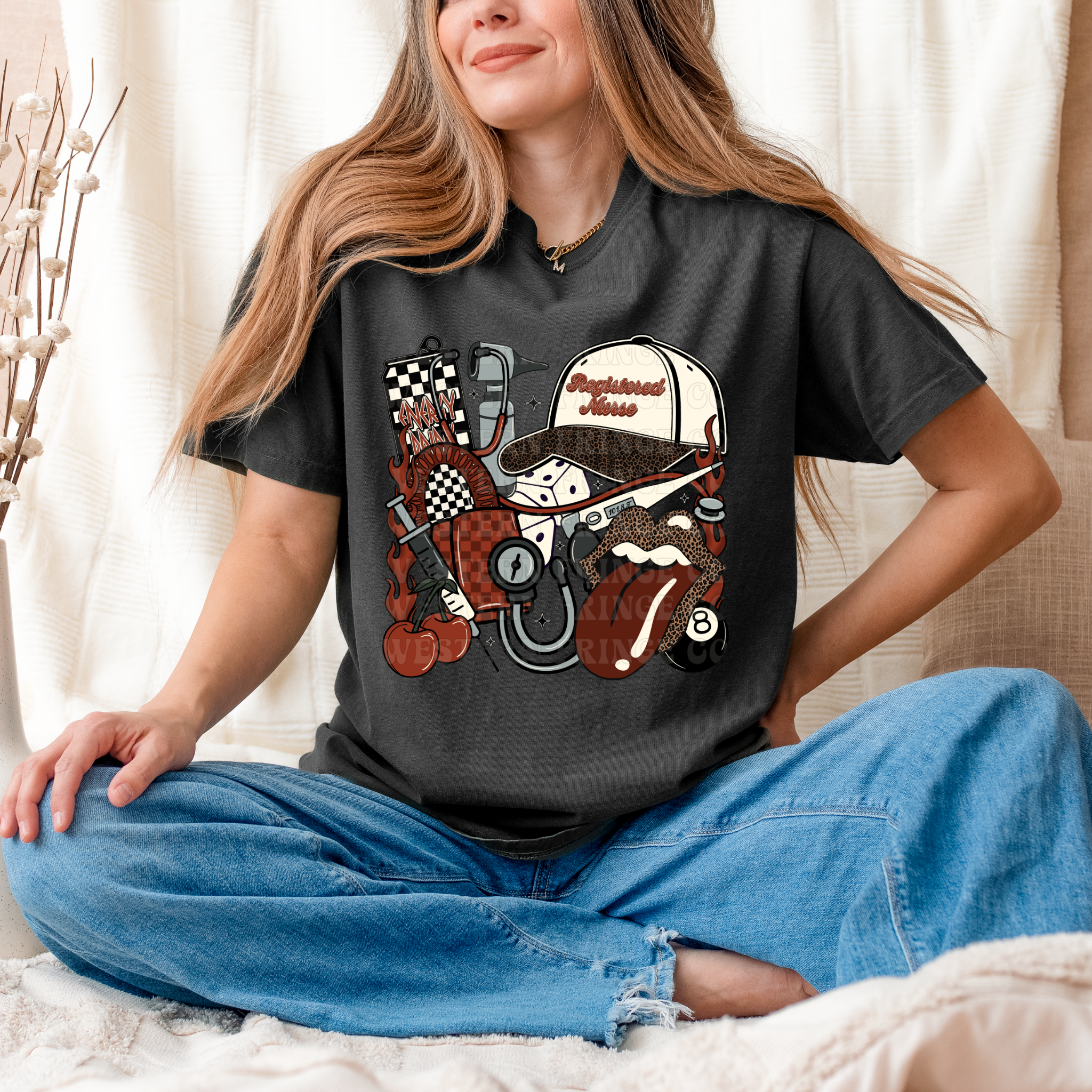 Registered Nurse T-Shirt Graphic | Registered Nurse Crewneck | Rustic Orange Version