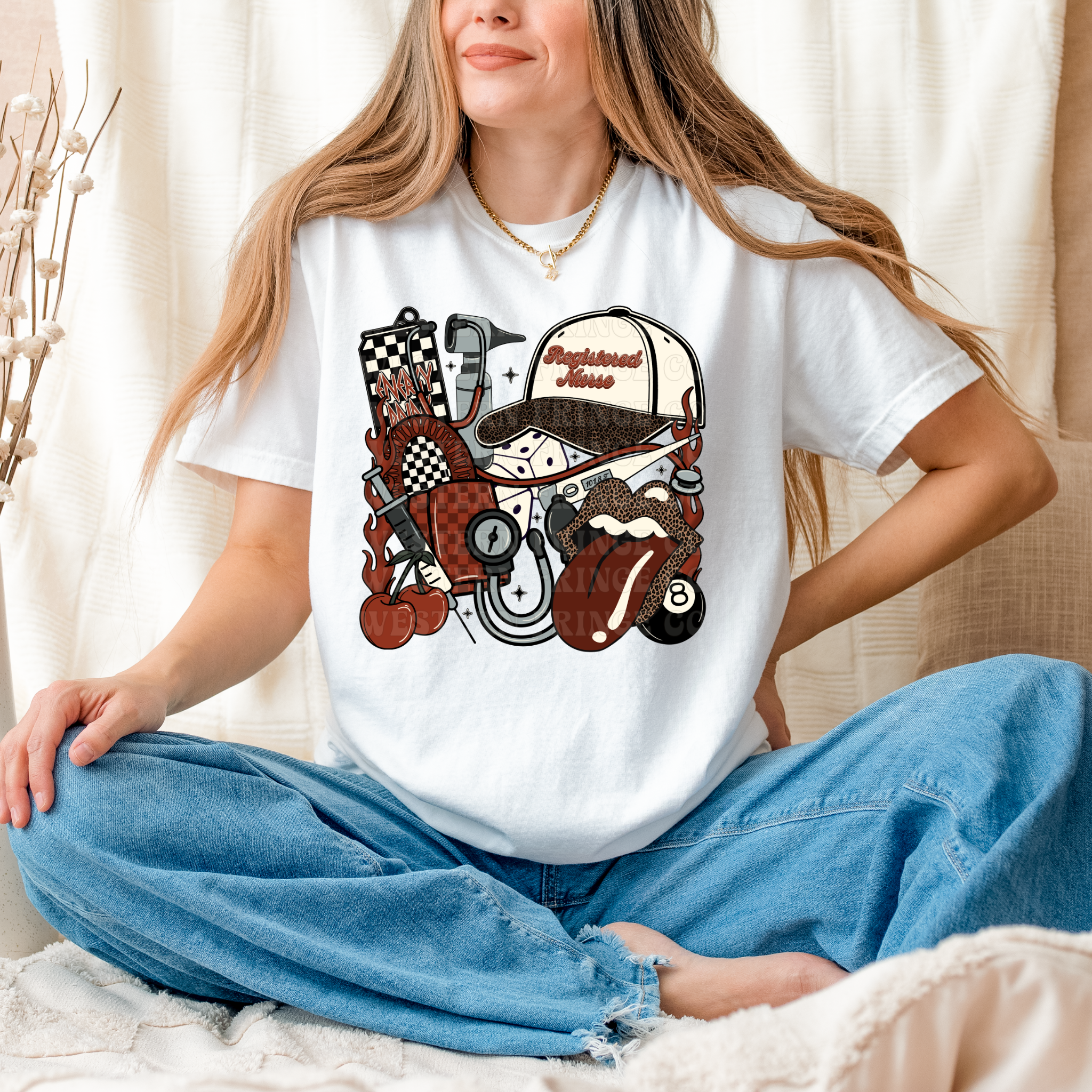 Registered Nurse T-Shirt Graphic | Registered Nurse Crewneck | Rustic Orange Version