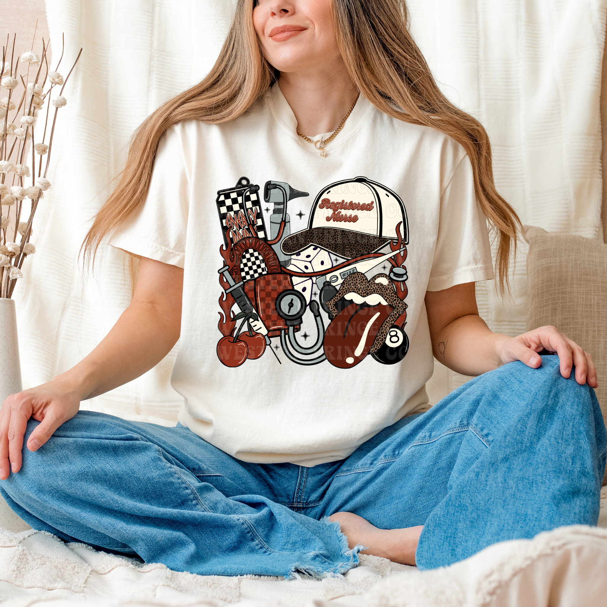 Registered Nurse T-Shirt Graphic | Registered Nurse Crewneck | Rustic Orange Version