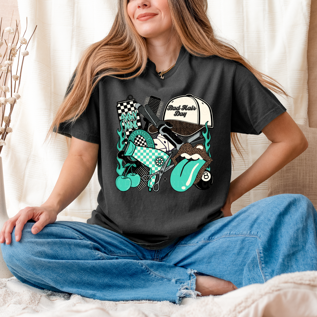 Turquoise Hairstylist Shirt Graphic T-Shirt | Crewneck