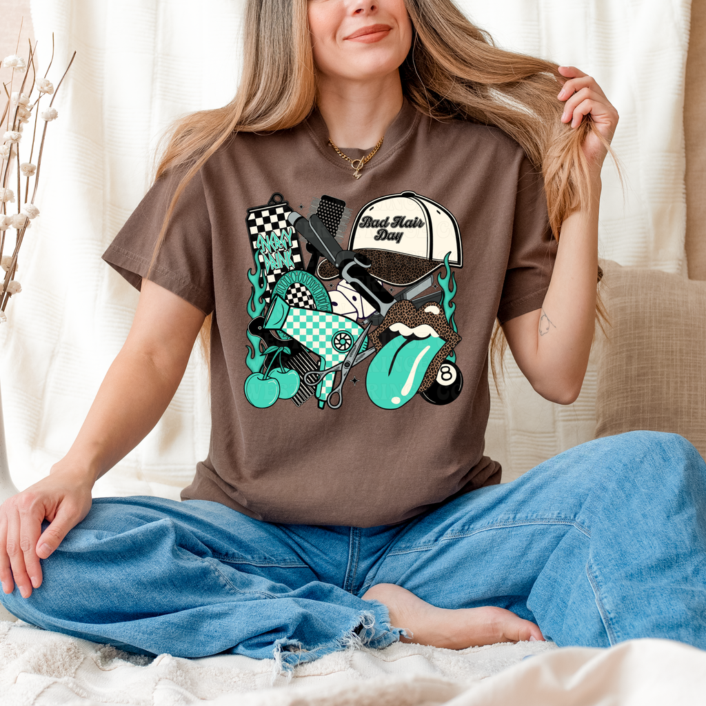 Turquoise Hairstylist Shirt Graphic T-Shirt | Crewneck