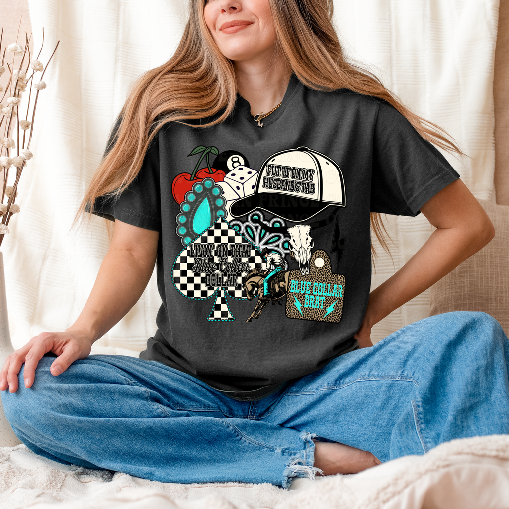 Blue Collar Collage Graphic T-Shirt | Crewneck
