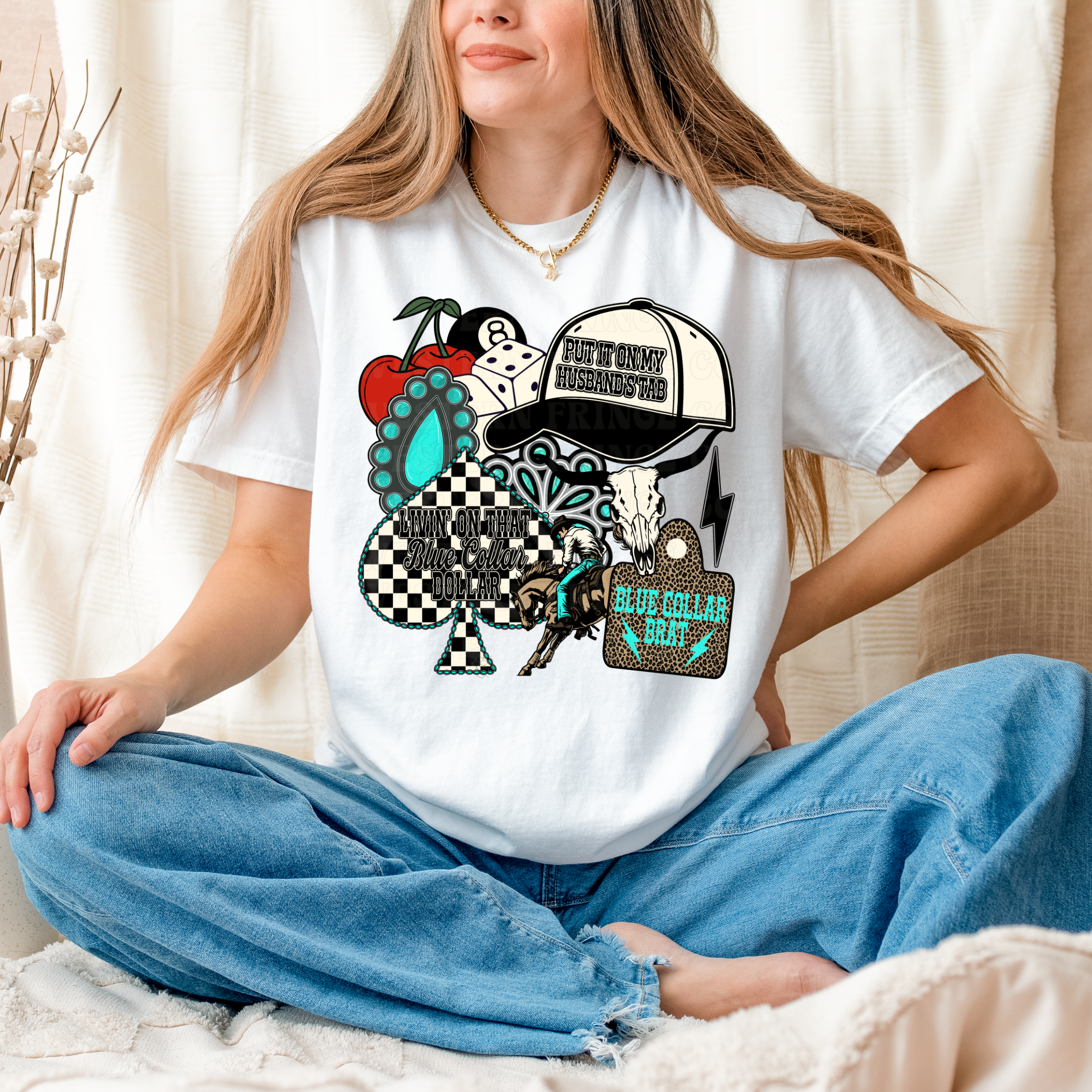 Blue Collar Collage Graphic T-Shirt | Crewneck