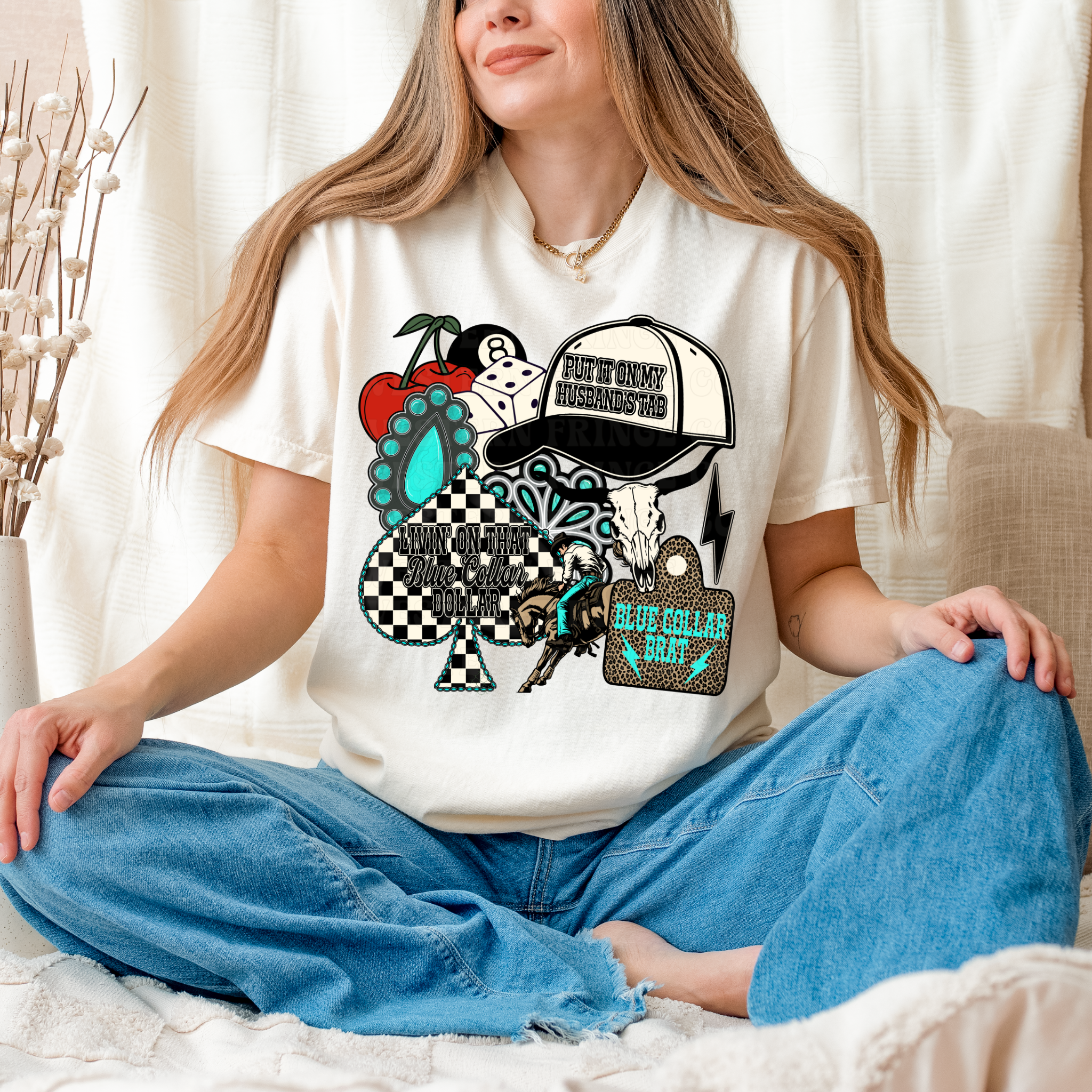 Blue Collar Collage Graphic T-Shirt | Crewneck