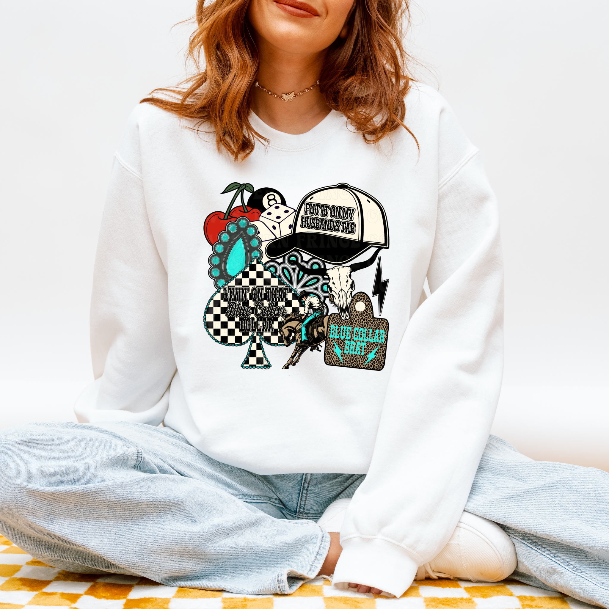Blue Collar Collage Graphic T-Shirt | Crewneck
