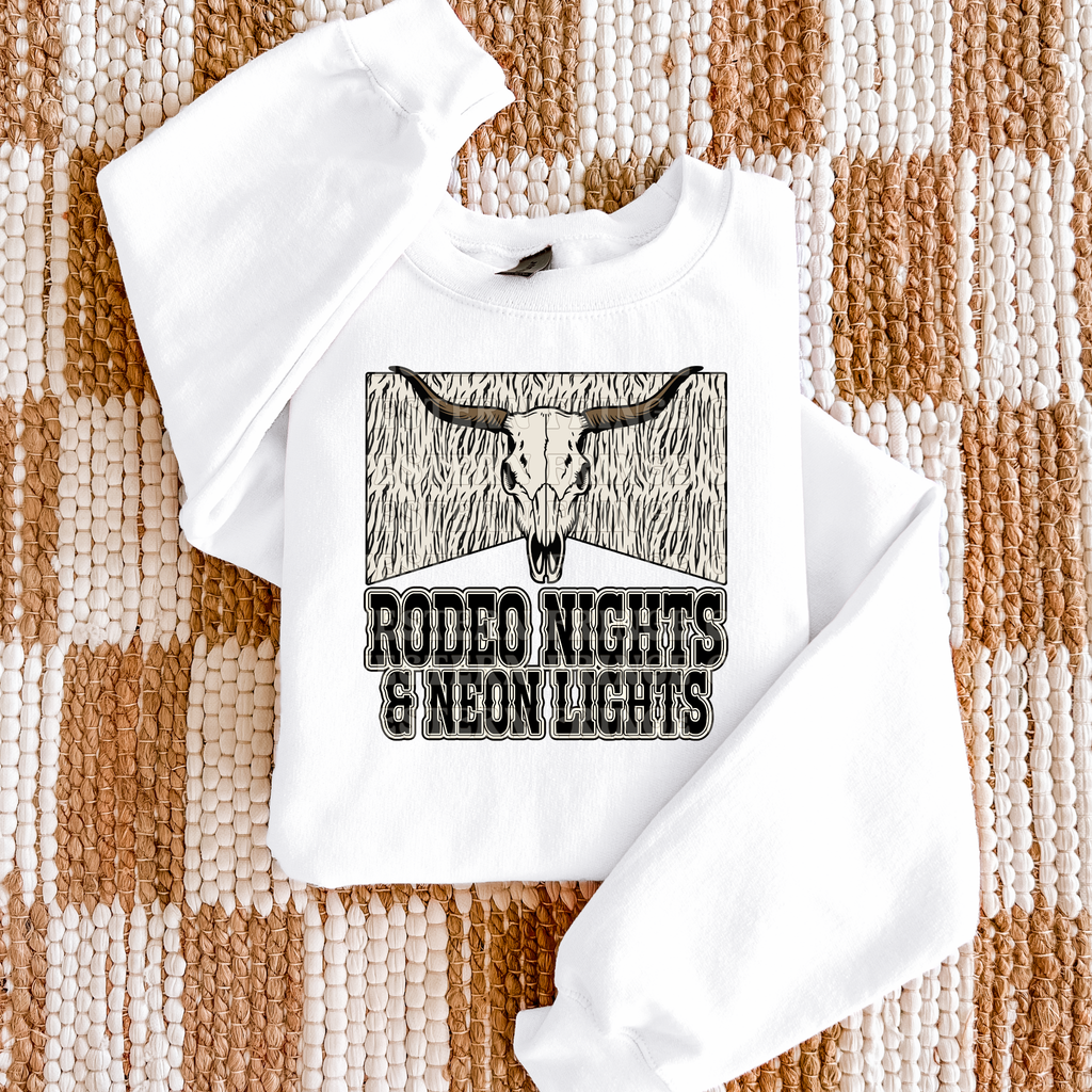 Rodeo Nights & Neon Lights Graphic T-Shirt | Crewneck | Country Concert Style