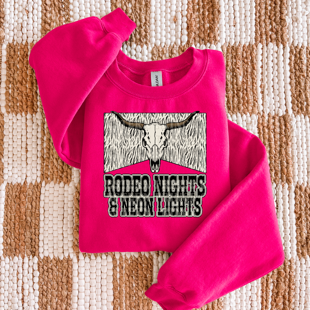 Rodeo Nights & Neon Lights Graphic T-Shirt | Crewneck | Country Concert Style