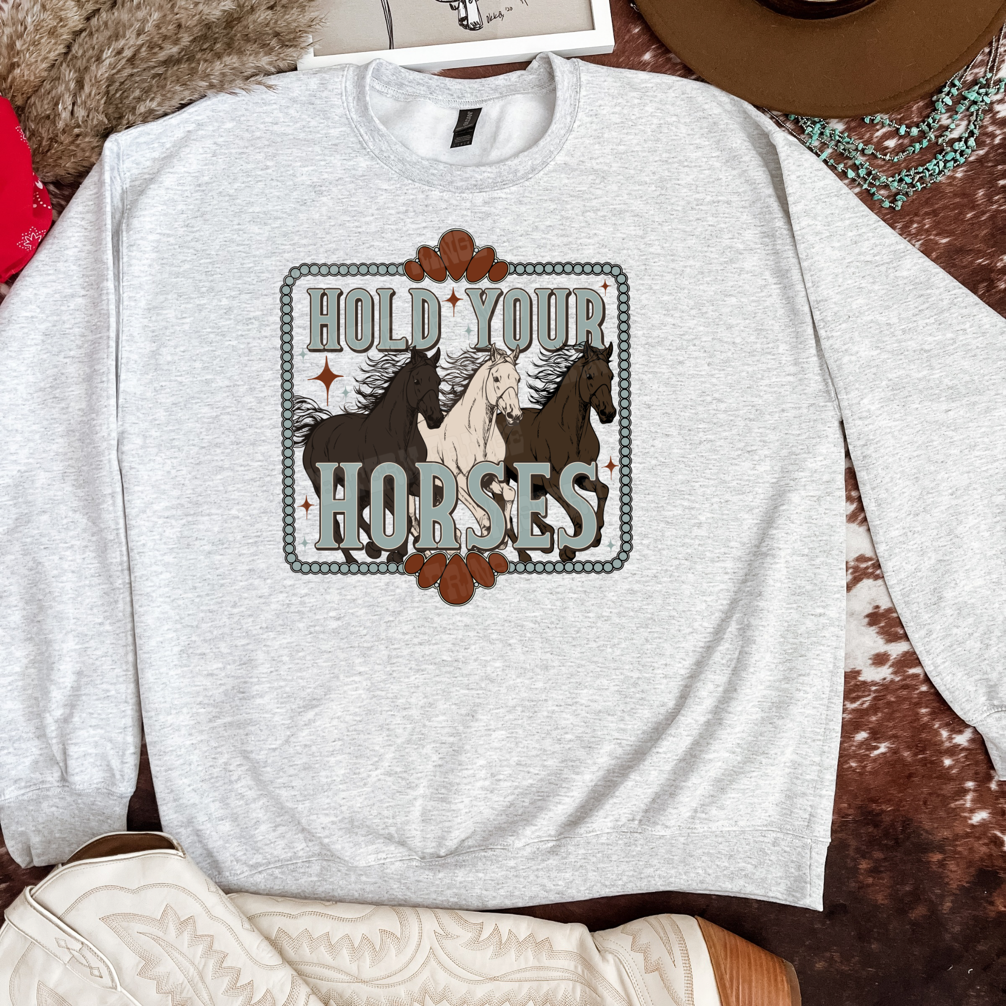 Hold Your Horses Graphic T-Shirt | Crewneck