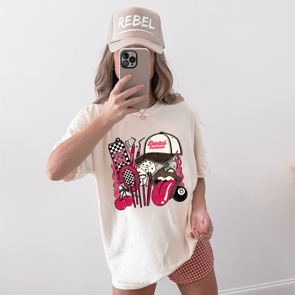 Dental Assistant T-Shirt Graphic | Crewneck | Pink Version