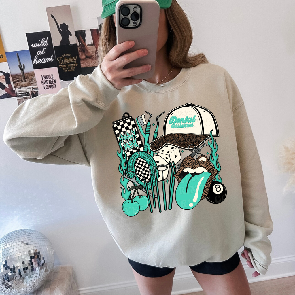 Dental Assistant T-Shirt Graphic | Crewneck | Turquoise Version