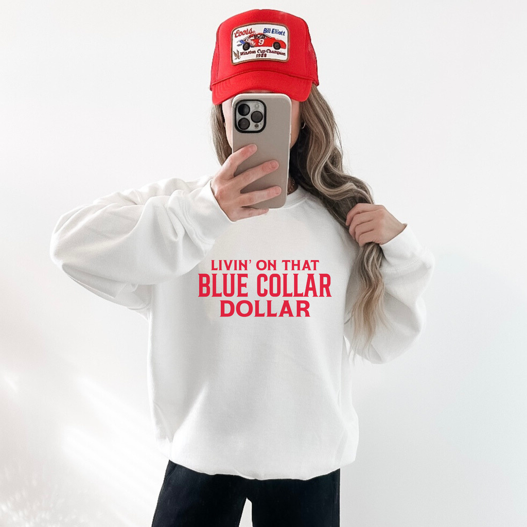 Livin’ On That Blue Collar Dollar Graphic T-Shirt | Crewneck