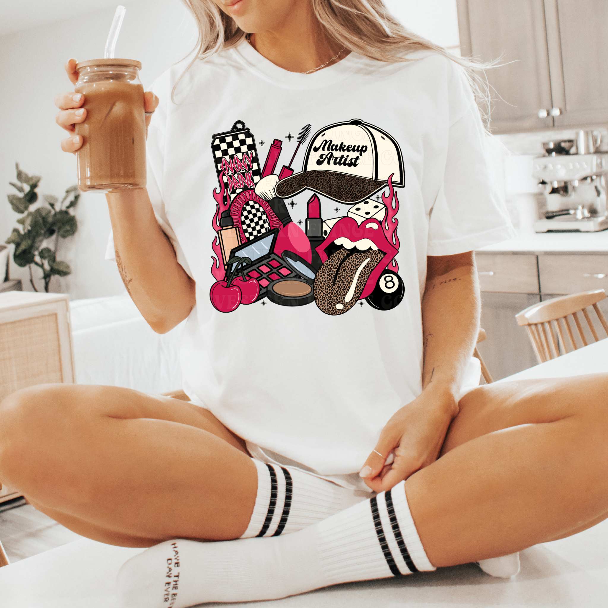 Makeup Artist T-Shirt Graphic | Crewneck | Hot Pink Version