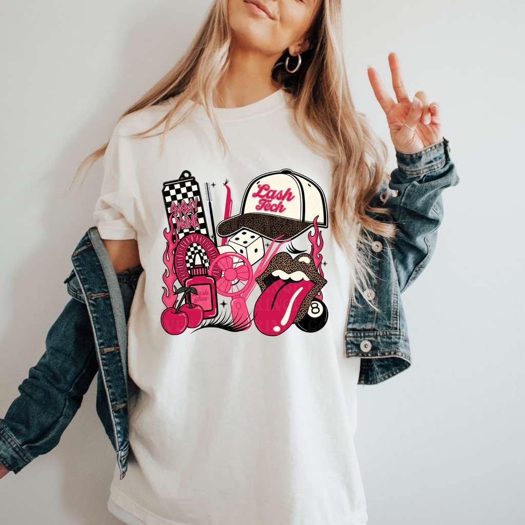 Lash Tech T-Shirt Graphic | Crewneck | Hot Pink Version