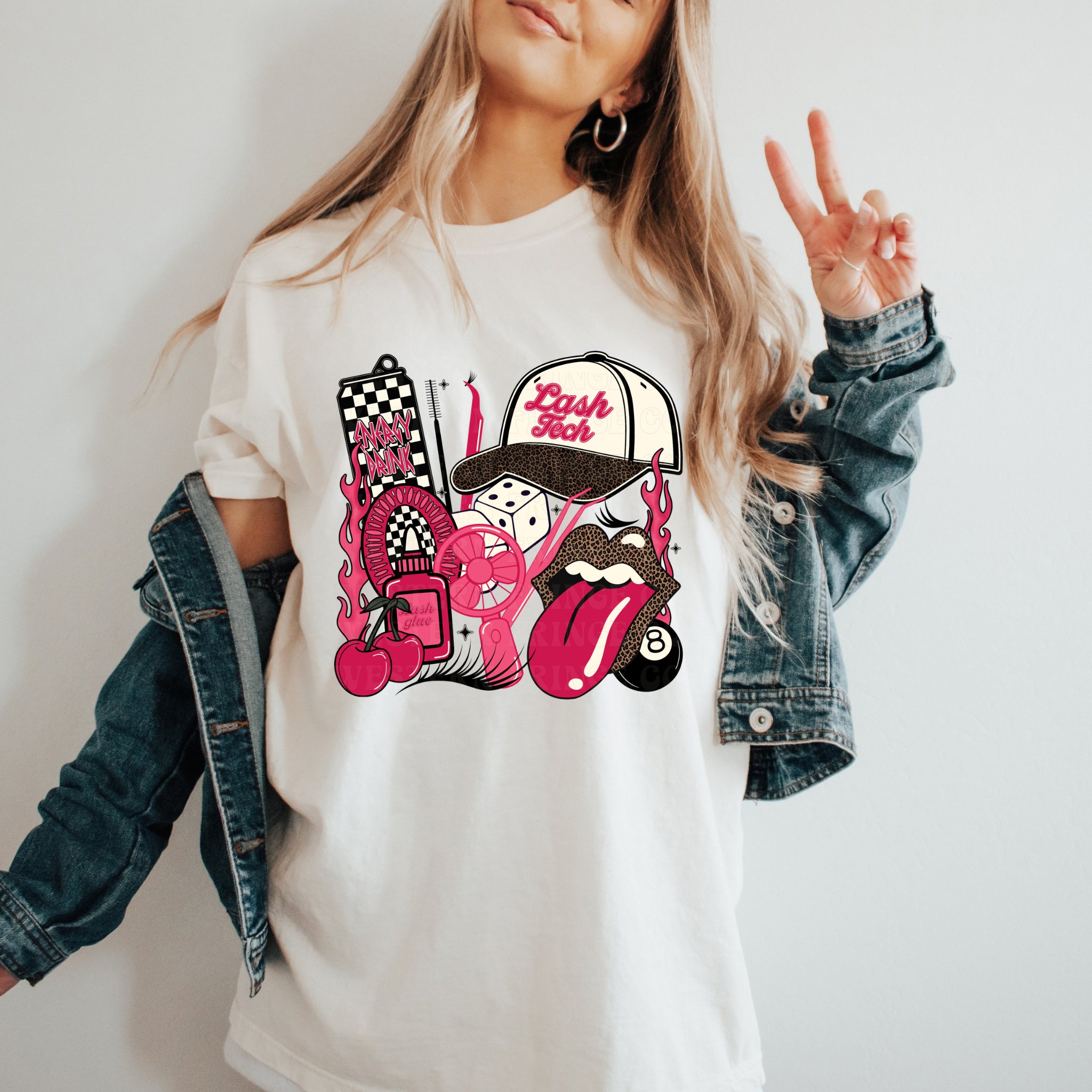 Lash Tech T-Shirt Graphic | Crewneck | Hot Pink Version