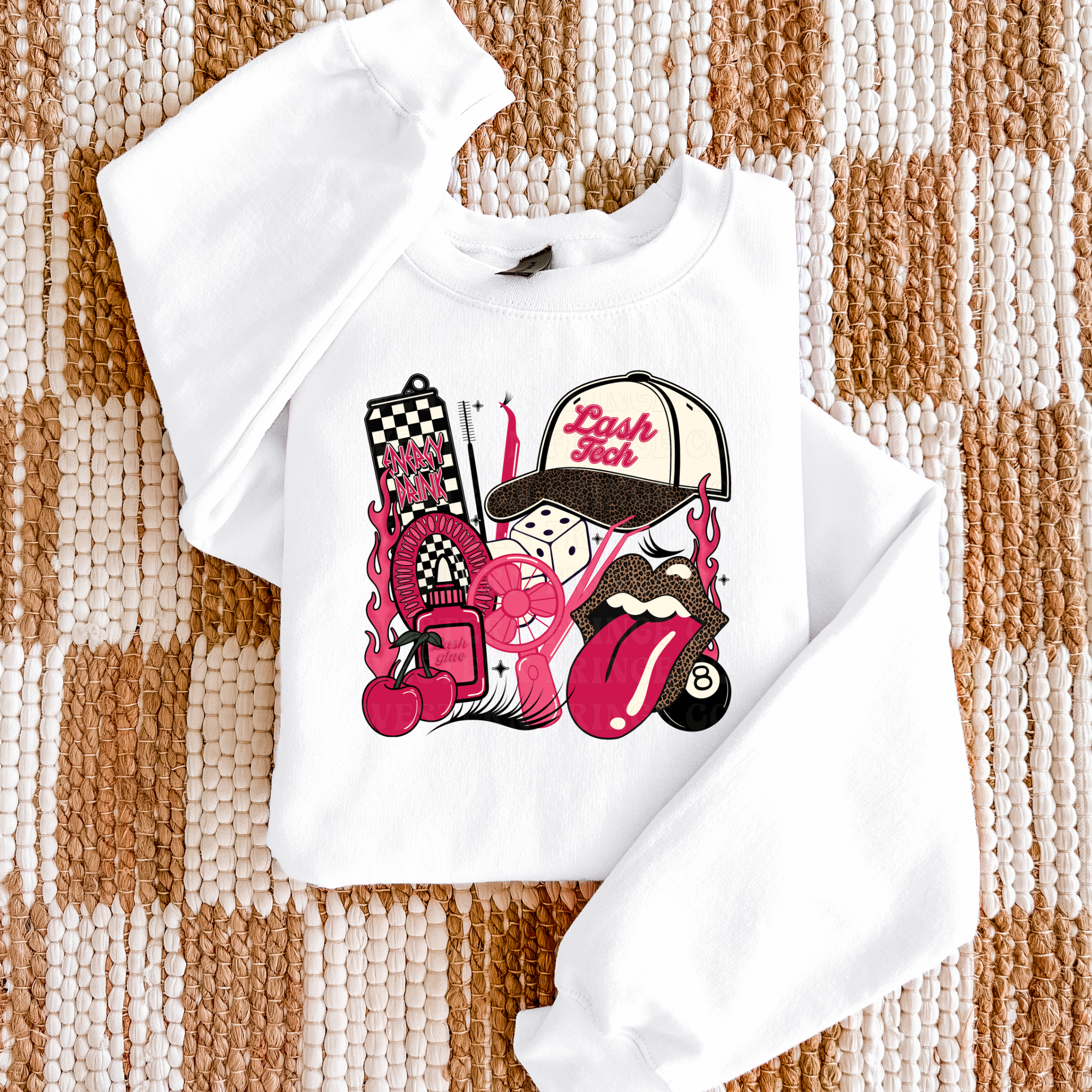 Lash Tech T-Shirt Graphic | Crewneck | Hot Pink Version